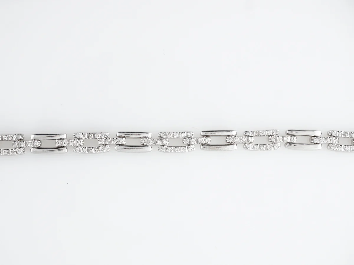 Diamond Pave Chain Necklace 18k White Gold 16 inches - Image 3