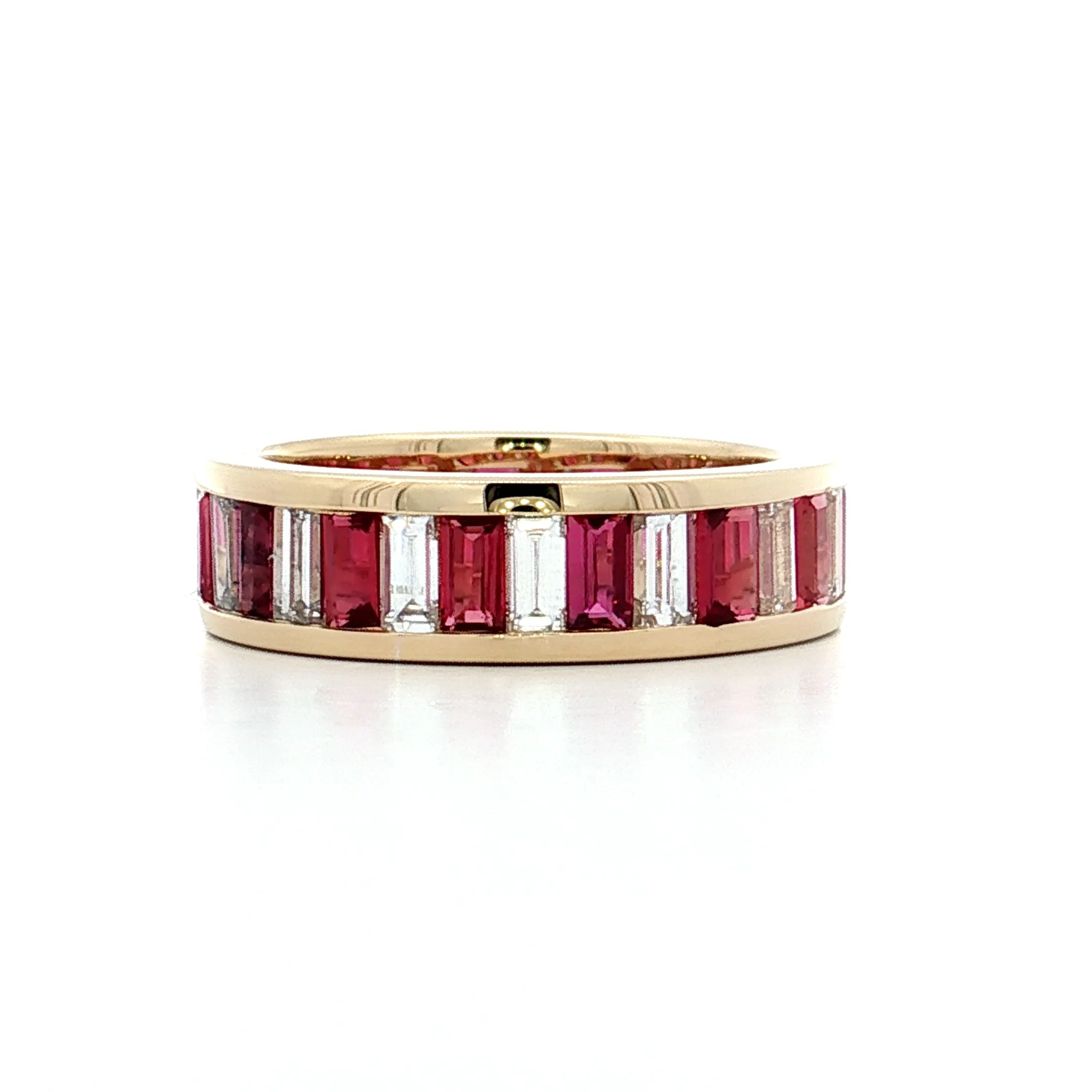 Diamond & Ruby Eternity Band in 14k Yellow Gold - Image 3