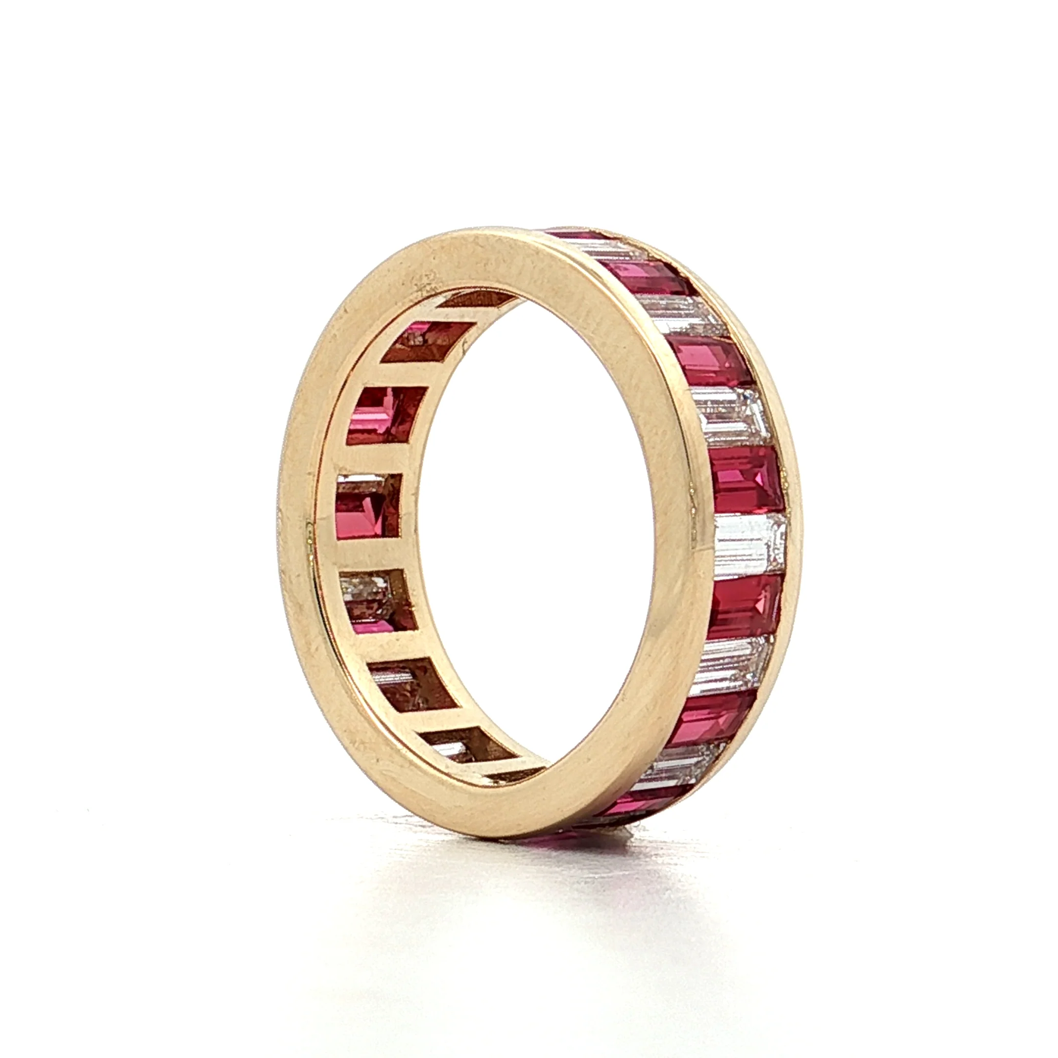 Diamond & Ruby Eternity Band in 14k Yellow Gold - Image 6