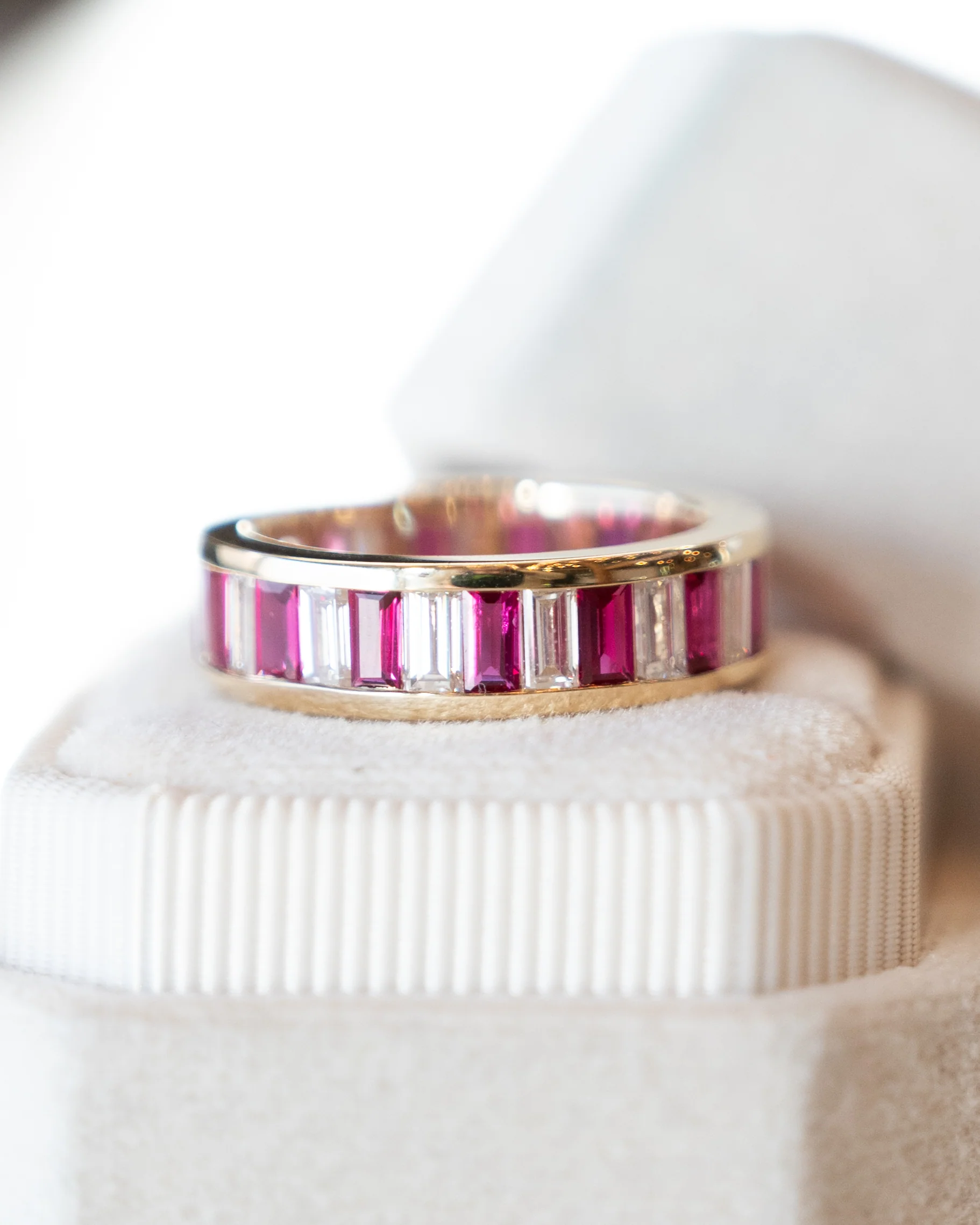 Diamond & Ruby Eternity Band in 14k Yellow Gold - Image 7