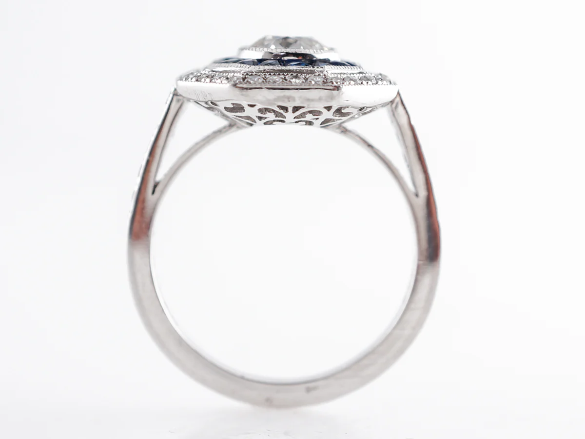 Diamond & Sapphire Engagement Ring in Platinum - Image 4