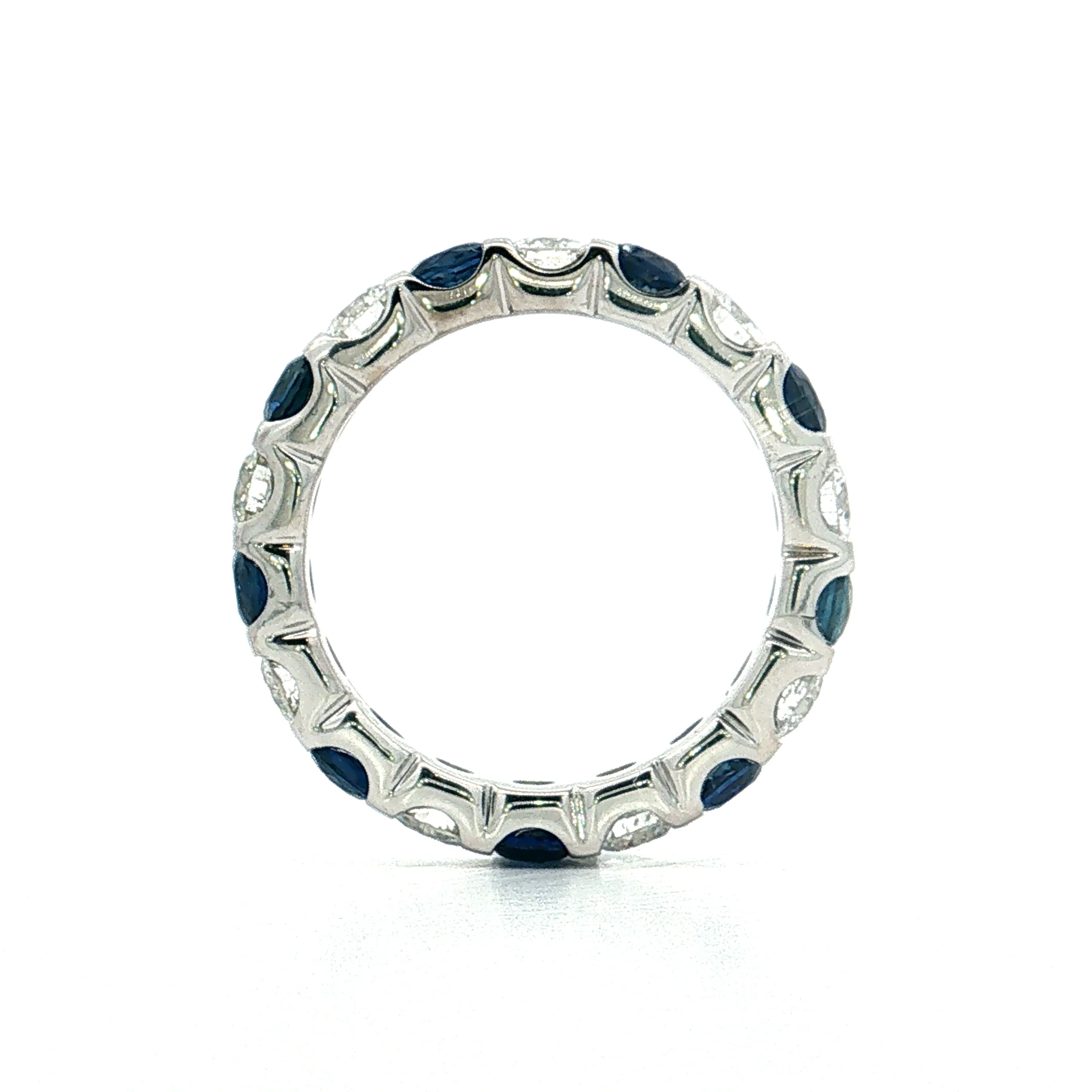 Diamond & Sapphire Eternity Band 18k White Gold - Image 5