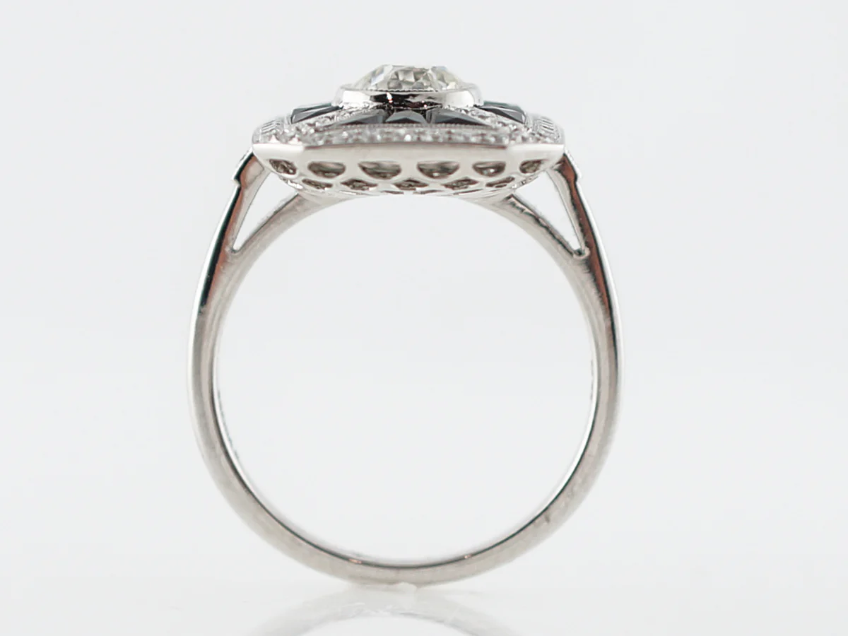 Diamond & Sapphire Right Hand Ring in Platinum - Image 4