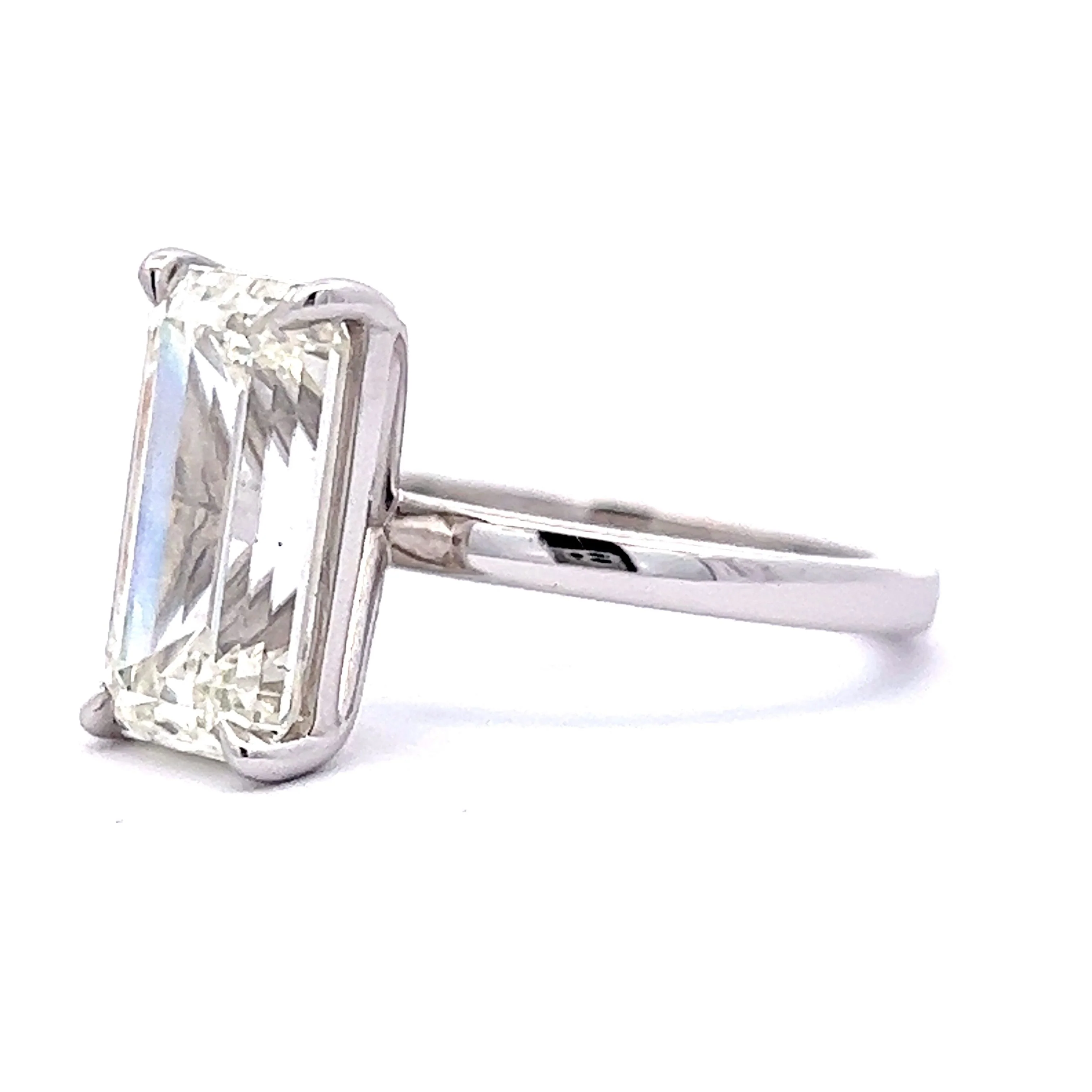 5 Carat Emerald Cut Diamond Engagement Ring in Platinum - Image 2
