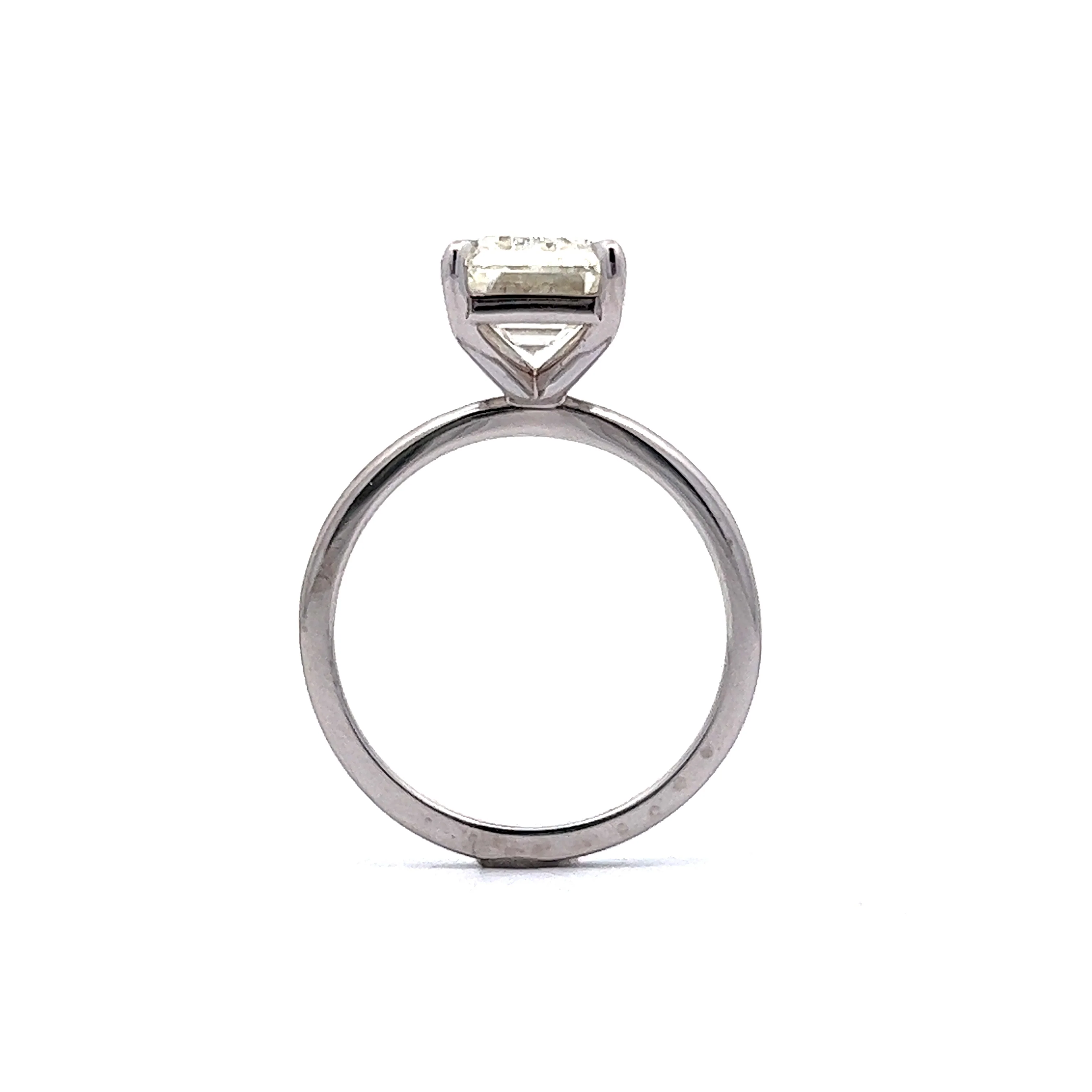 5 Carat Emerald Cut Diamond Engagement Ring in Platinum - Image 4
