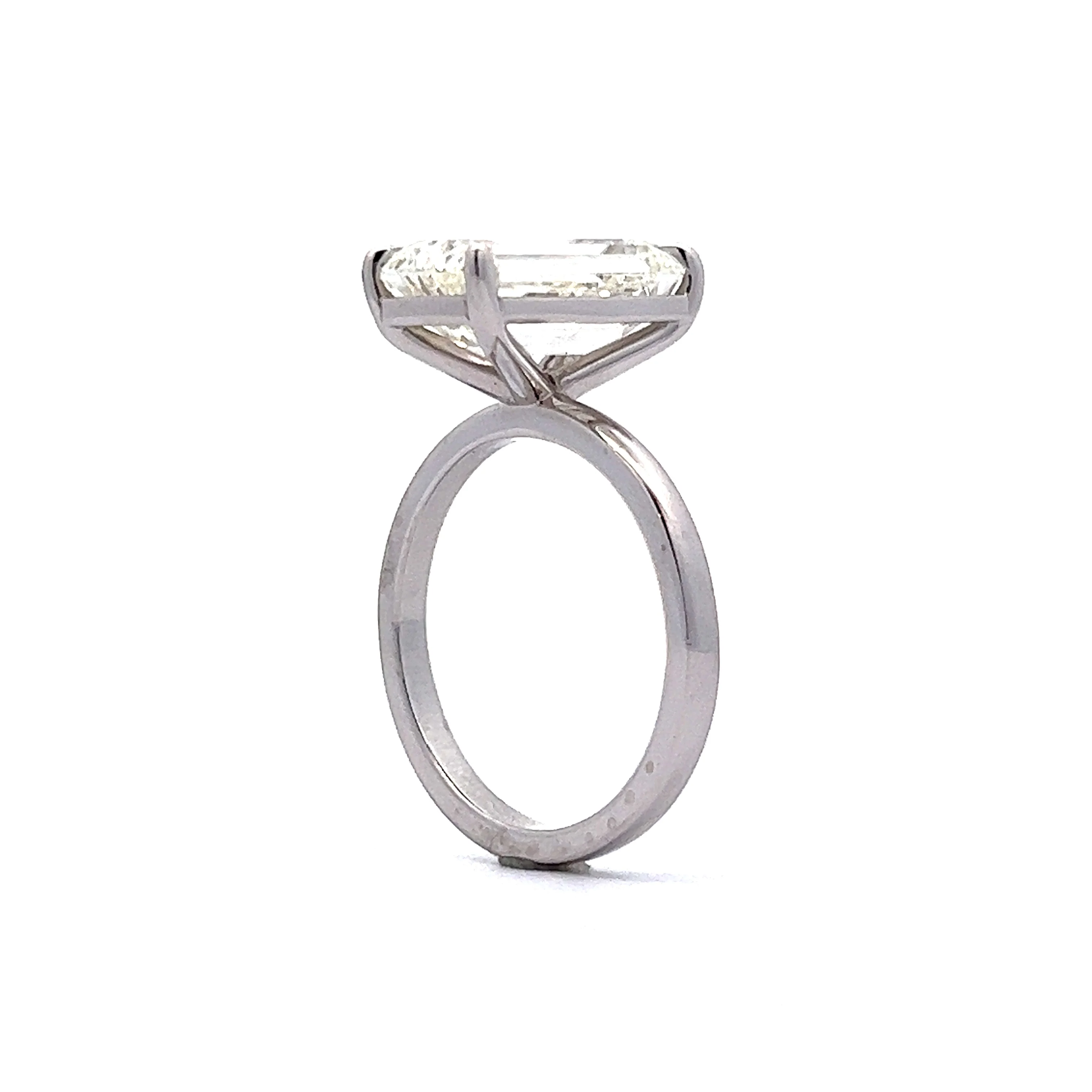5 Carat Emerald Cut Diamond Engagement Ring in Platinum - Image 5