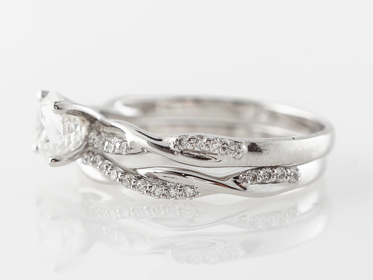 Diamond Solitaire Engagement Ring & Wedding Band Set - Image 3