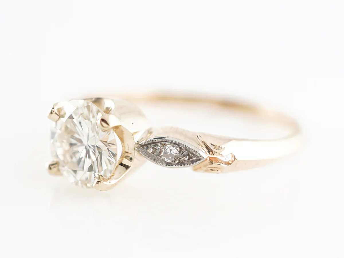 Diamond Solitaire Two-Tone Engagement Ring in 14k - Image 2