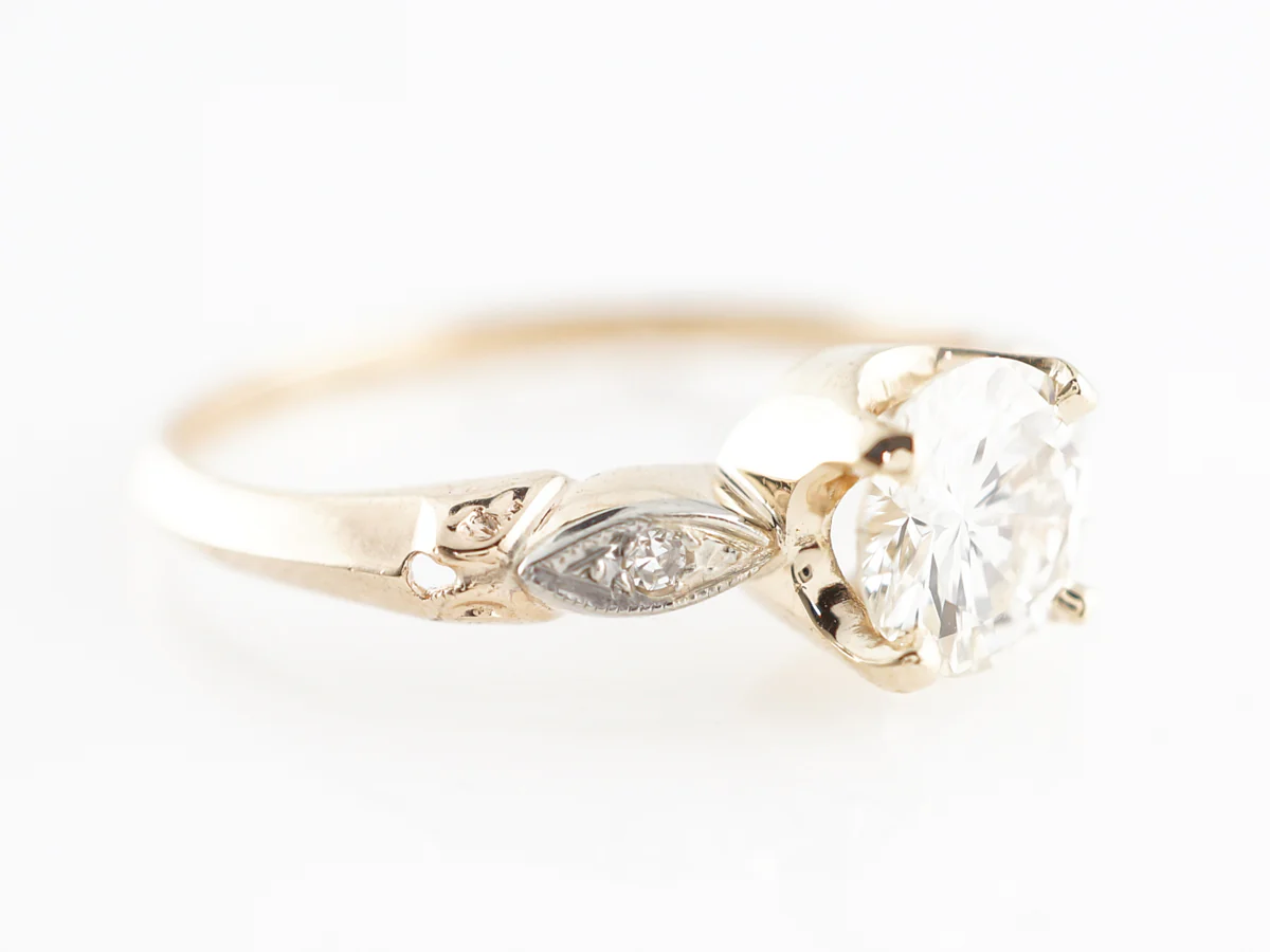 Diamond Solitaire Two-Tone Engagement Ring in 14k - Image 3