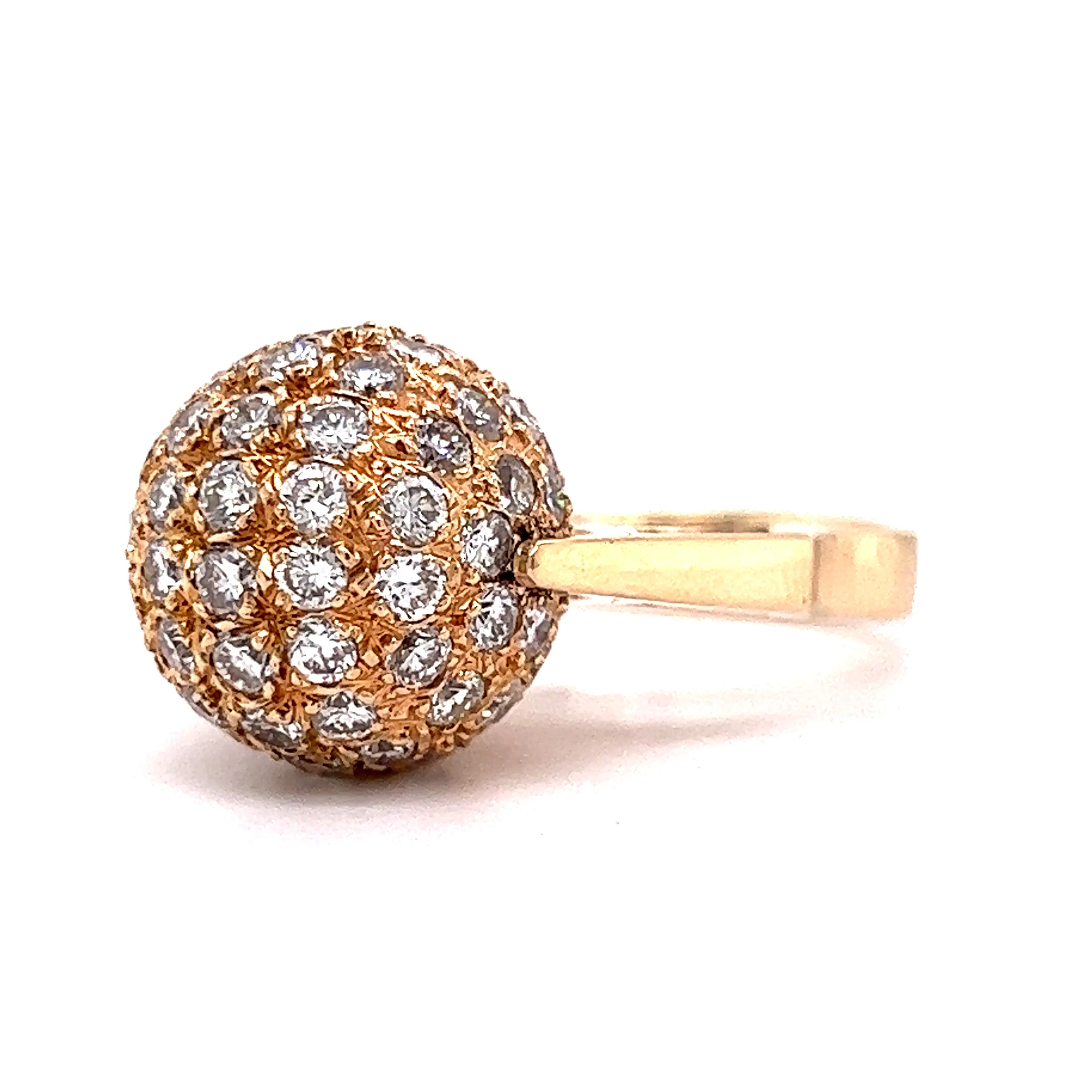 Diamond Spinner Cocktail Ring 14k Yellow Gold - Image 2