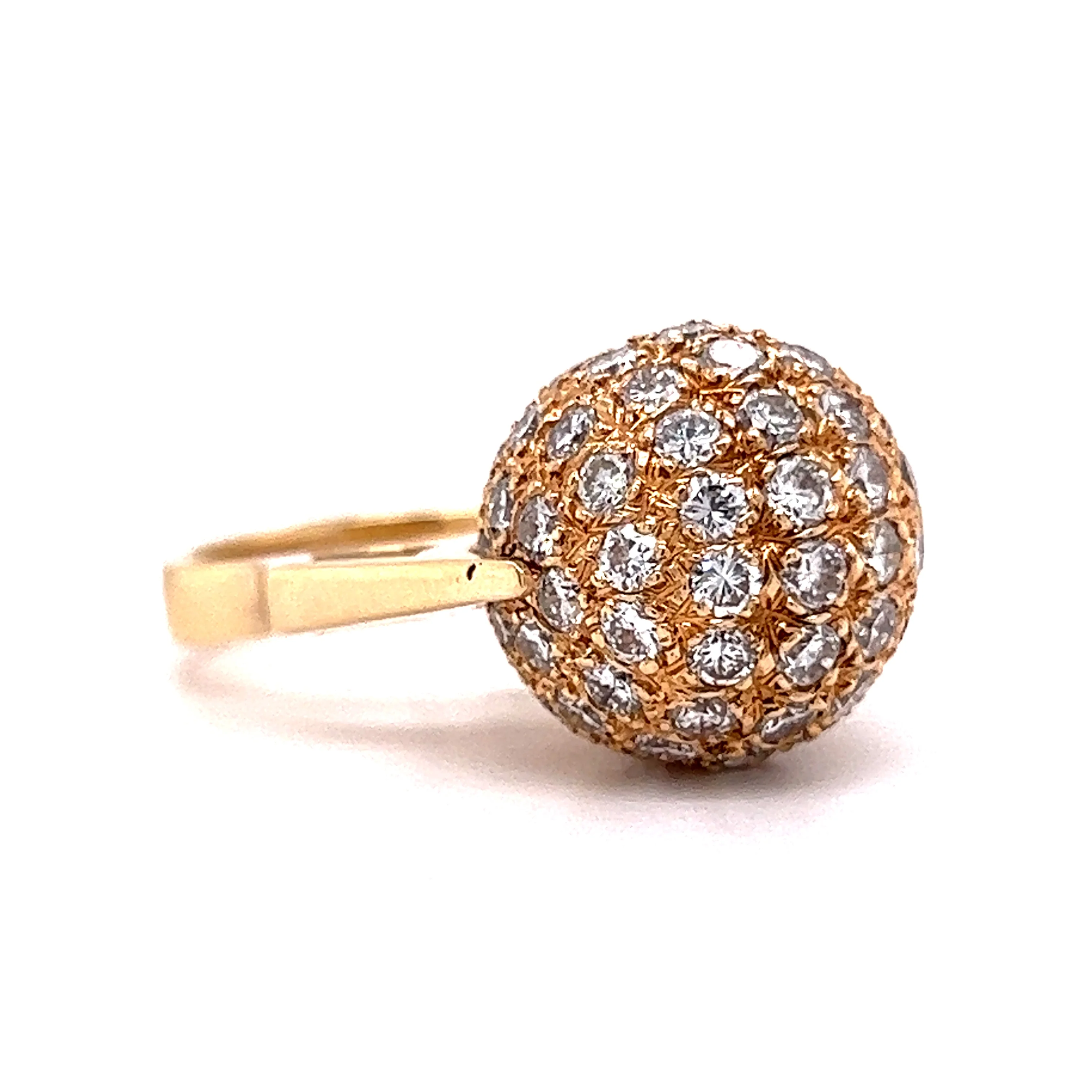 Diamond Spinner Cocktail Ring 14k Yellow Gold - Image 3