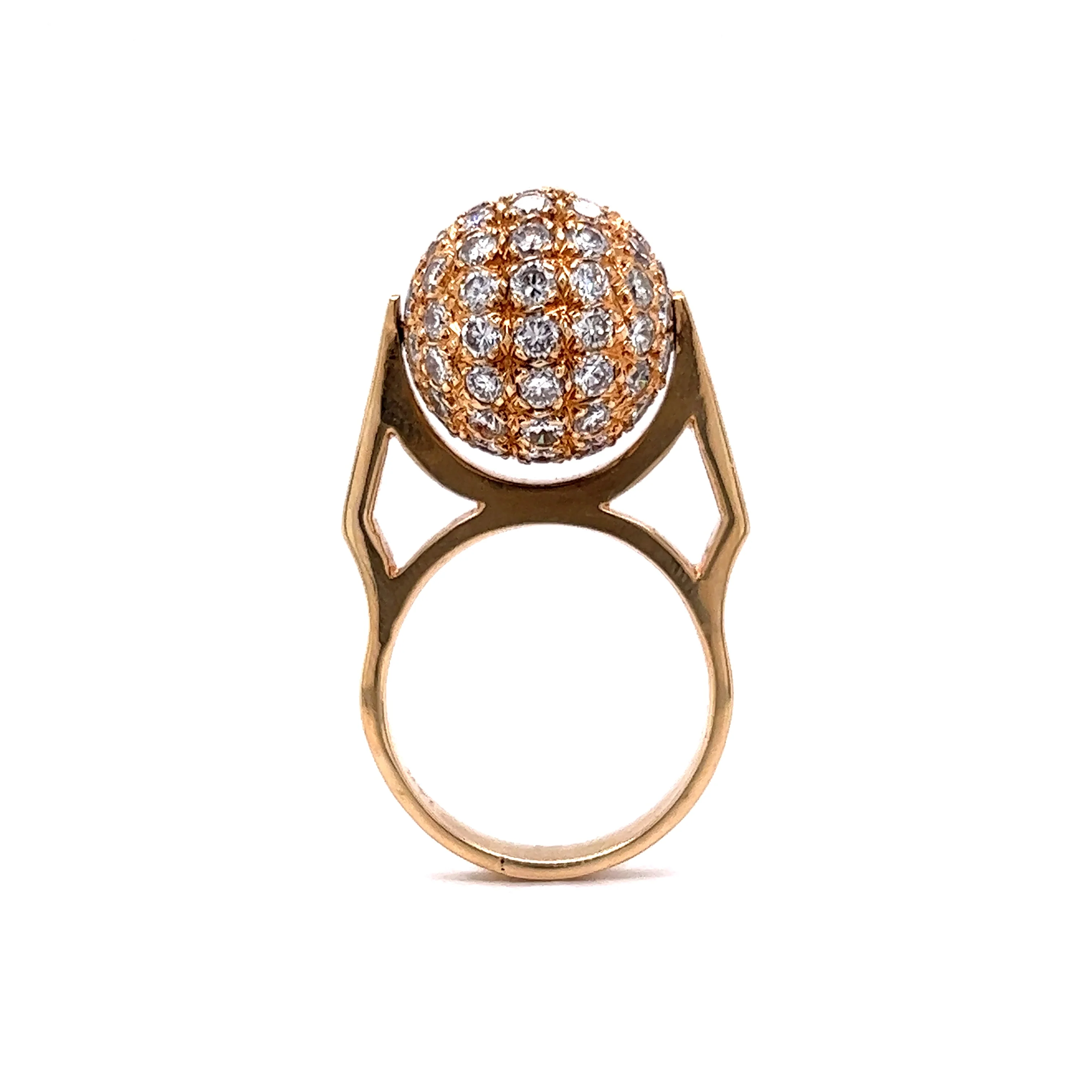 Diamond Spinner Cocktail Ring 14k Yellow Gold - Image 4