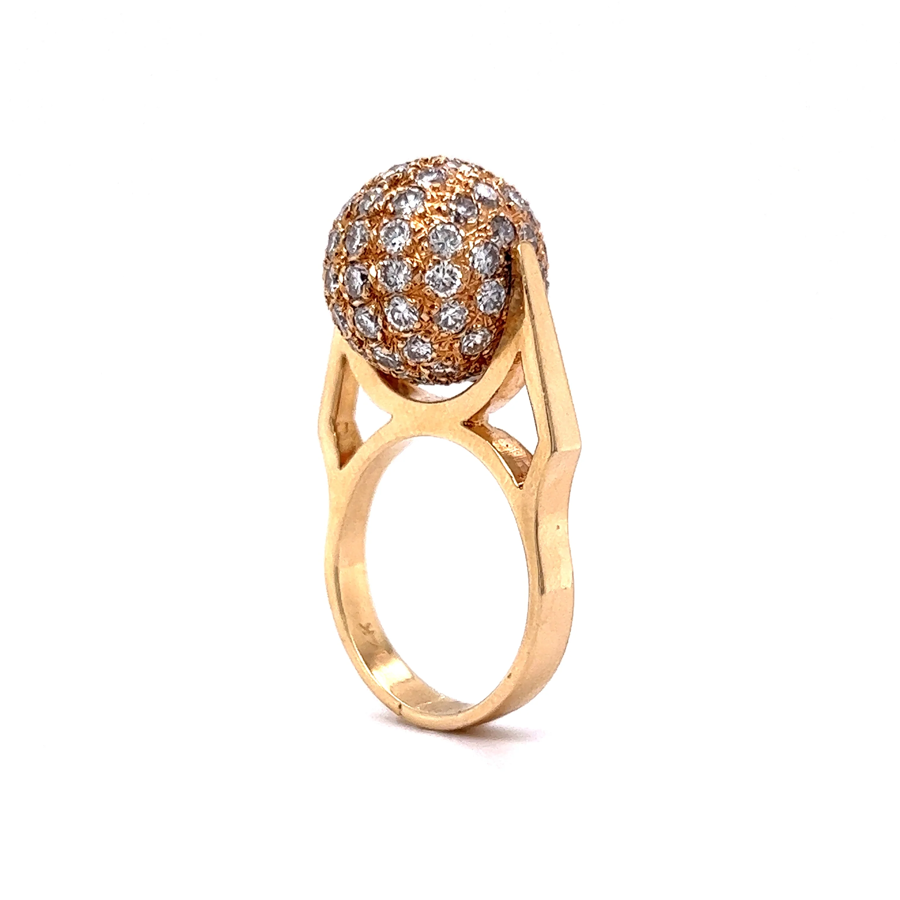 Diamond Spinner Cocktail Ring 14k Yellow Gold - Image 5
