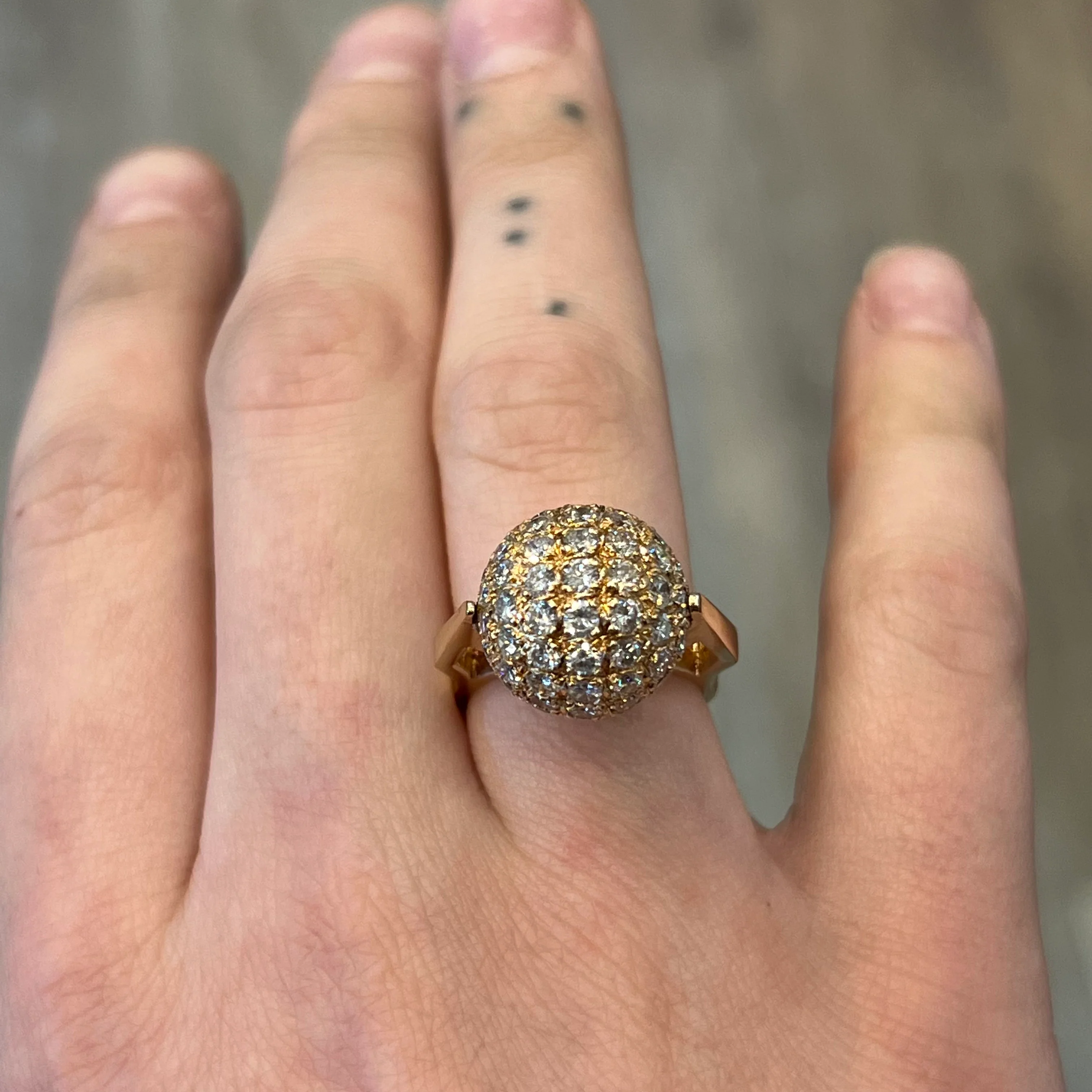 Diamond Spinner Cocktail Ring 14k Yellow Gold - Image 6