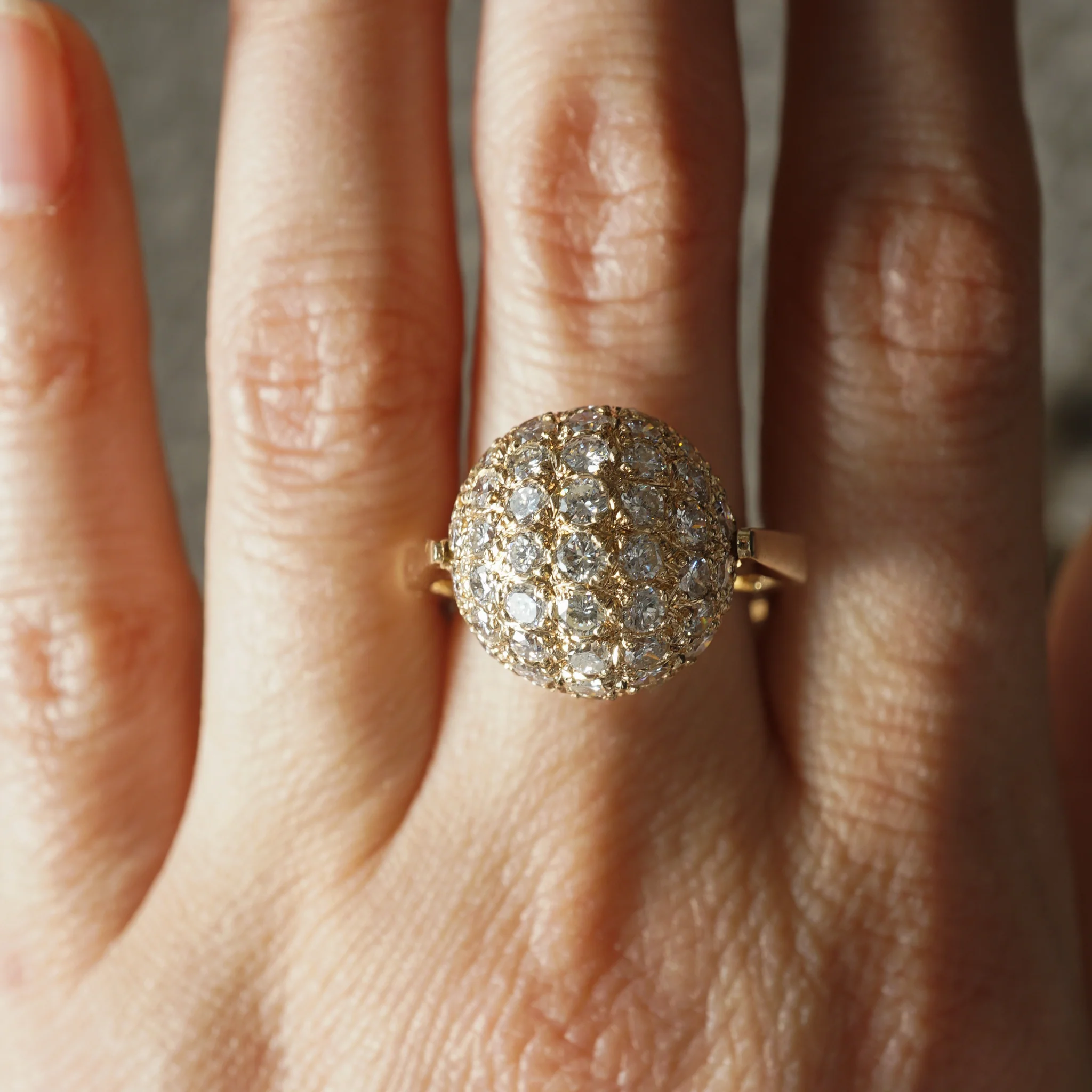 Diamond Spinner Cocktail Ring 14k Yellow Gold - Image 7