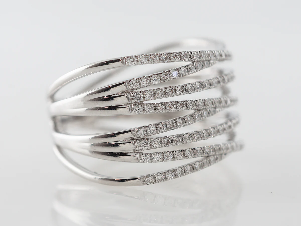 Diamond Stacking Ring in 18 Karat White Gold - Image 3