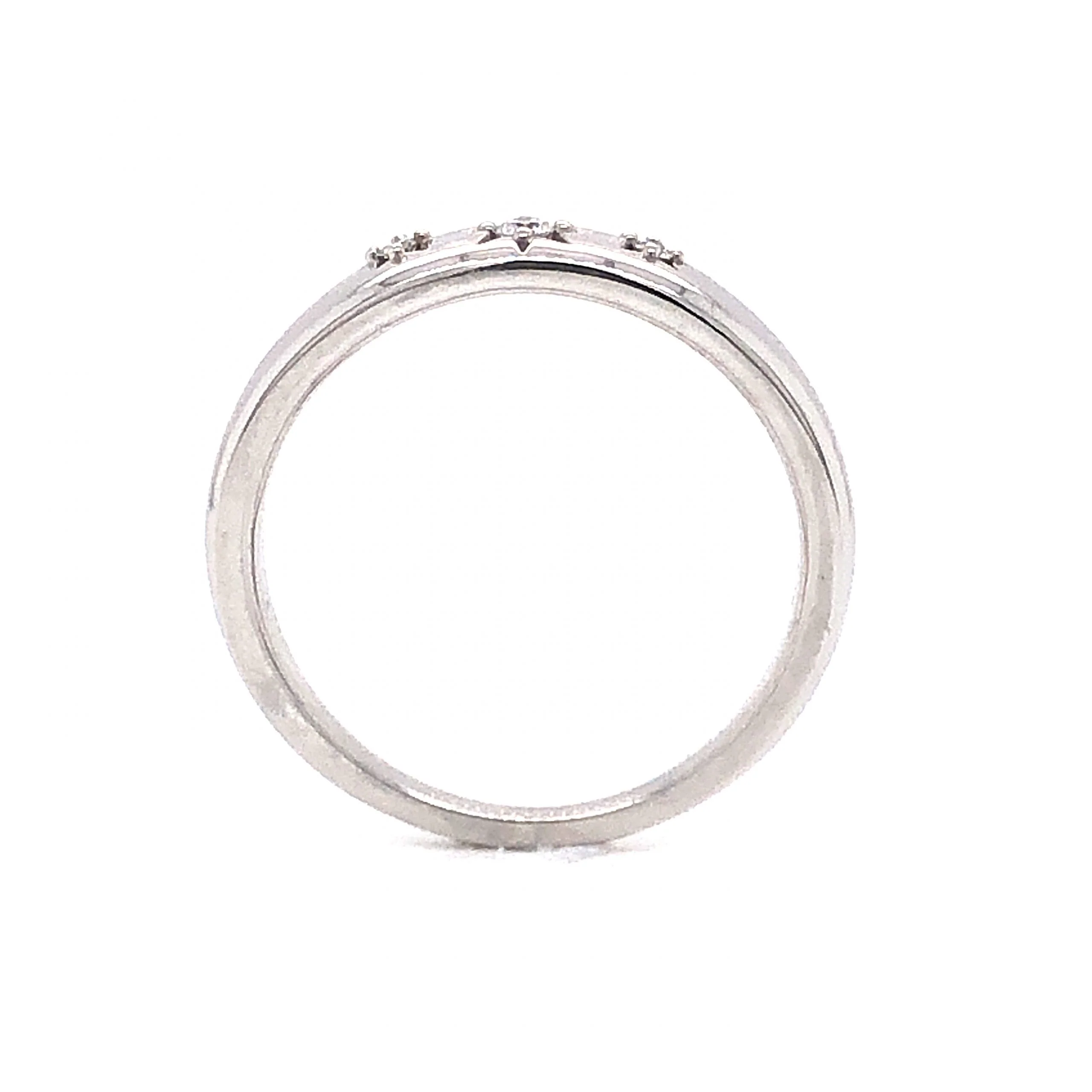 Diamond Starburst Stacking Band in 14k White Gold - Image 4