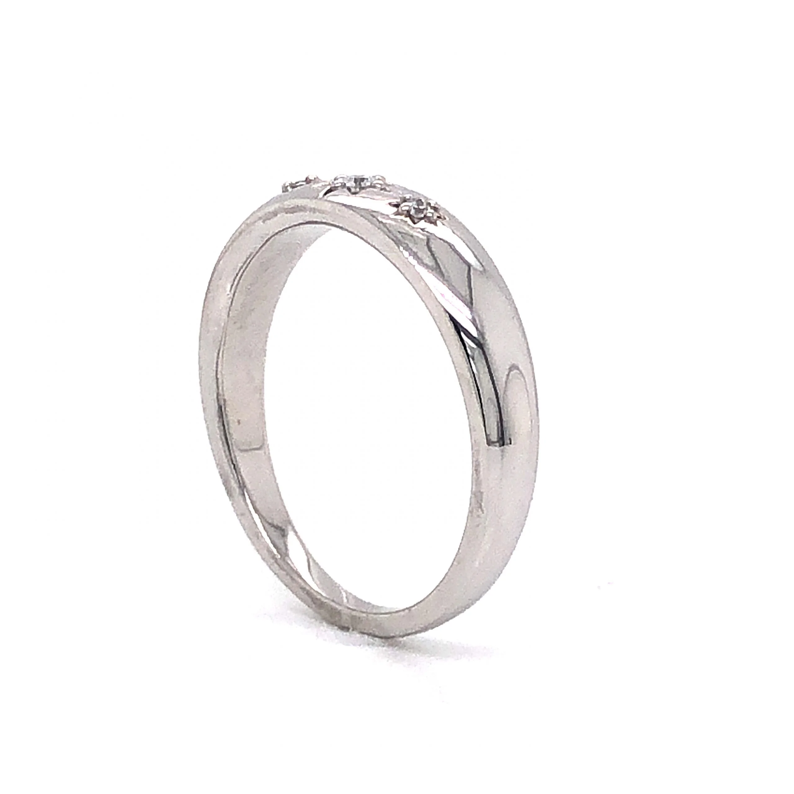 Diamond Starburst Stacking Band in 14k White Gold - Image 5