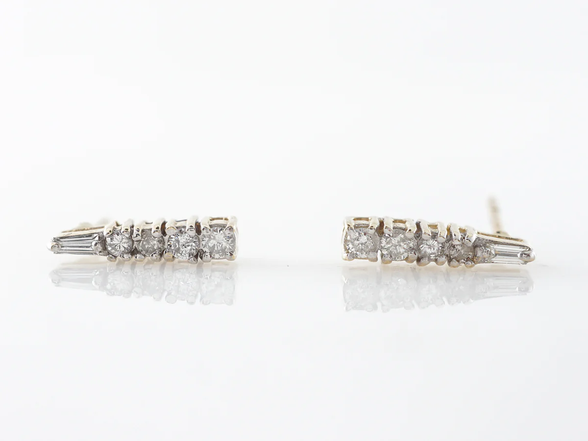 Diamond Stud Earring Climbers in 14k Yellow Gold - Image 4