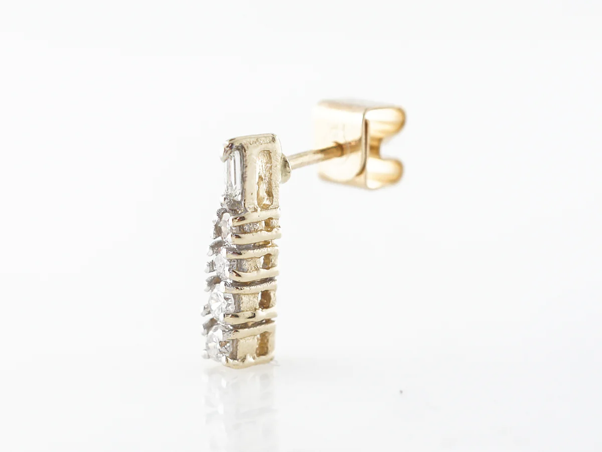 Diamond Stud Earring Climbers in 14k Yellow Gold - Image 5
