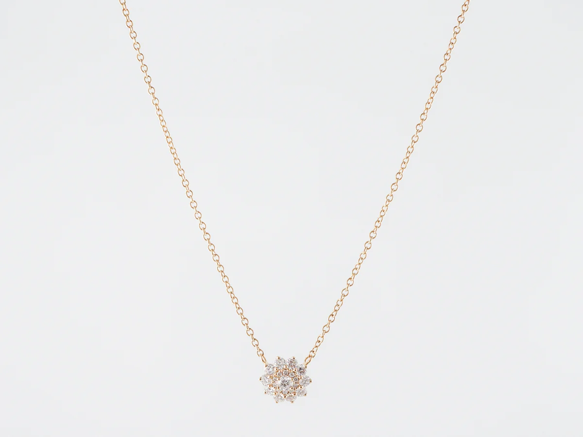 Diamond Sunburst Necklace in Yellow Gold