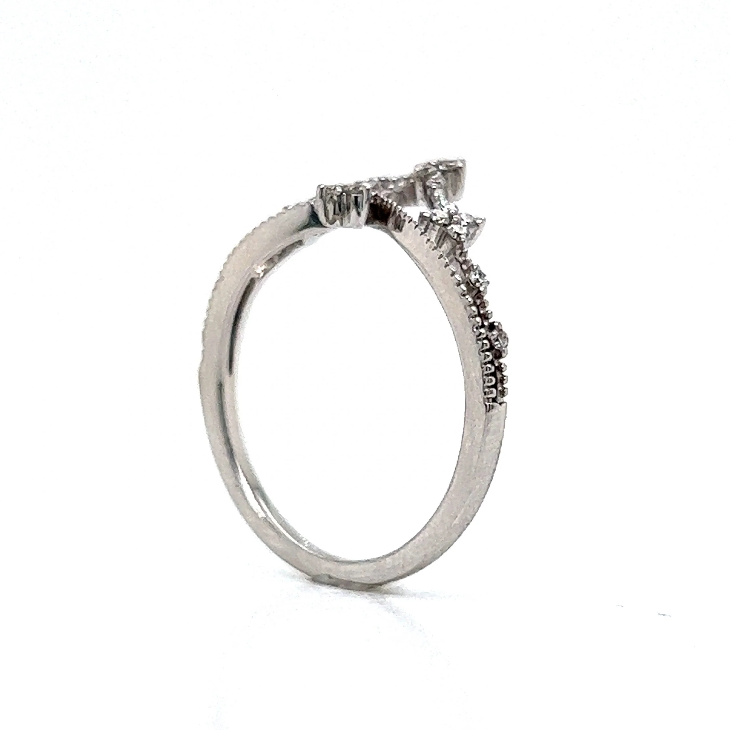 Diamond Tiara Stacking Ring in 14k White Gold - Image 5