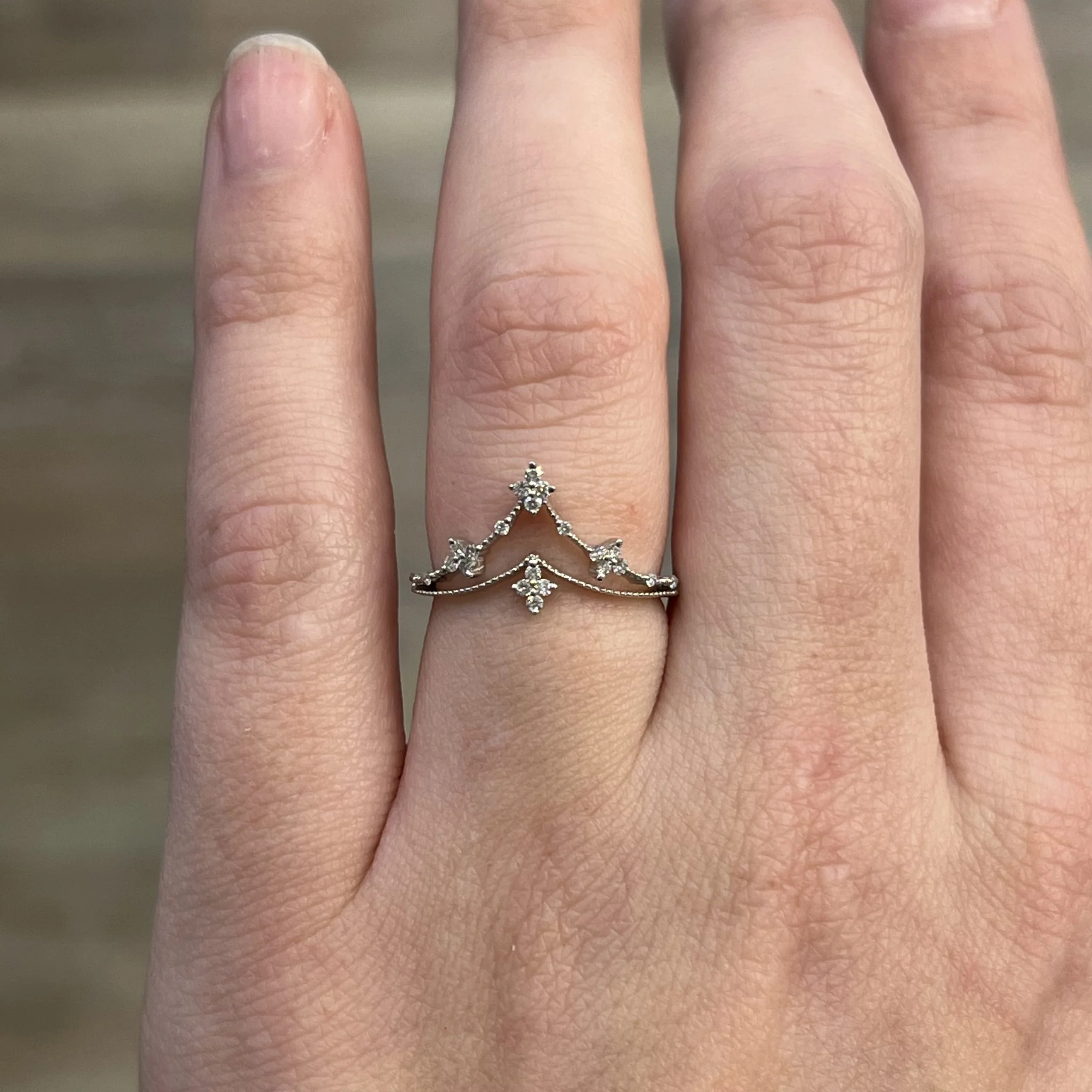 Diamond Tiara Stacking Ring in 14k White Gold - Image 6