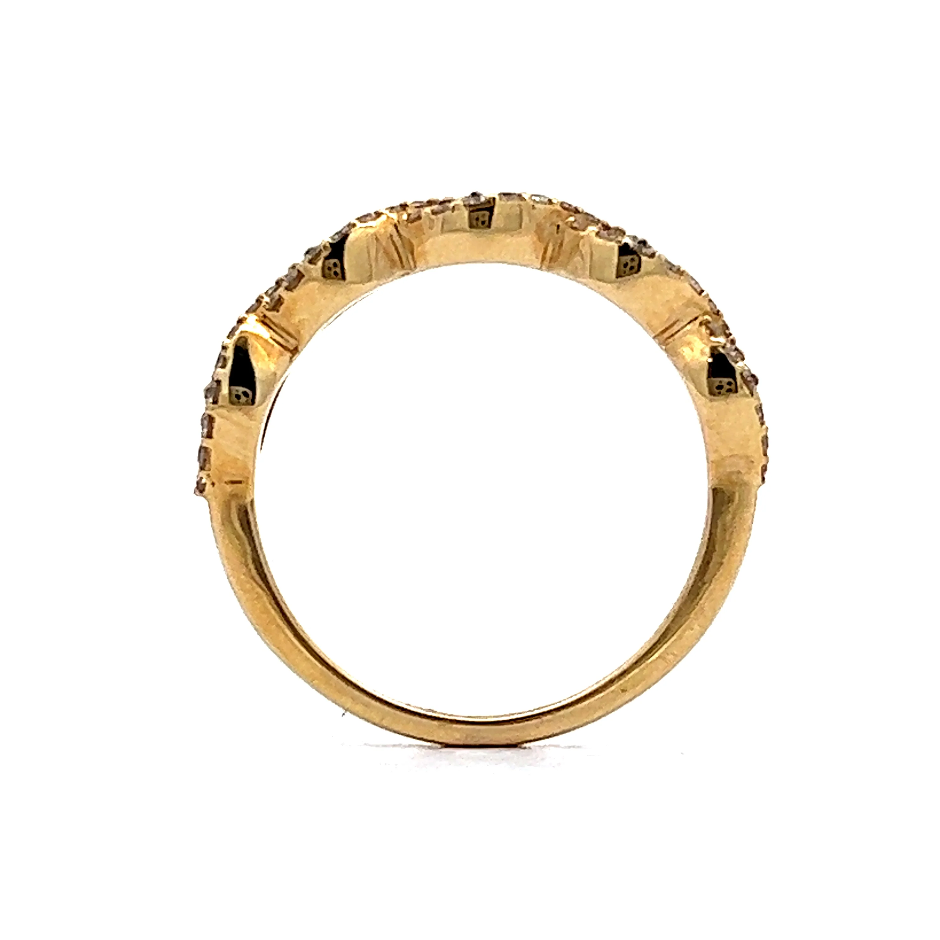 Diamond Twist Wedding Band in 14k Yellow Gold - Image 4