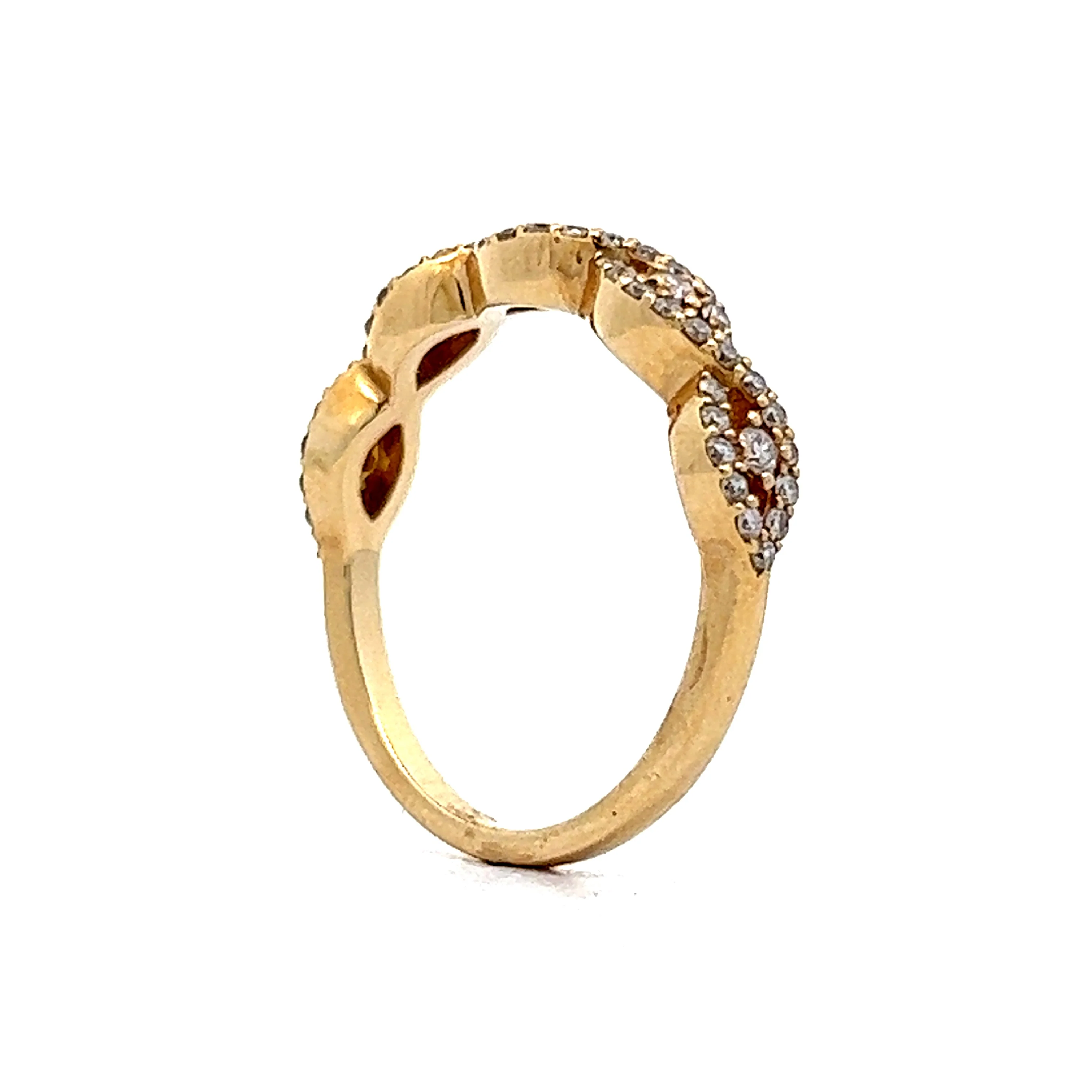 Diamond Twist Wedding Band in 14k Yellow Gold - Image 5