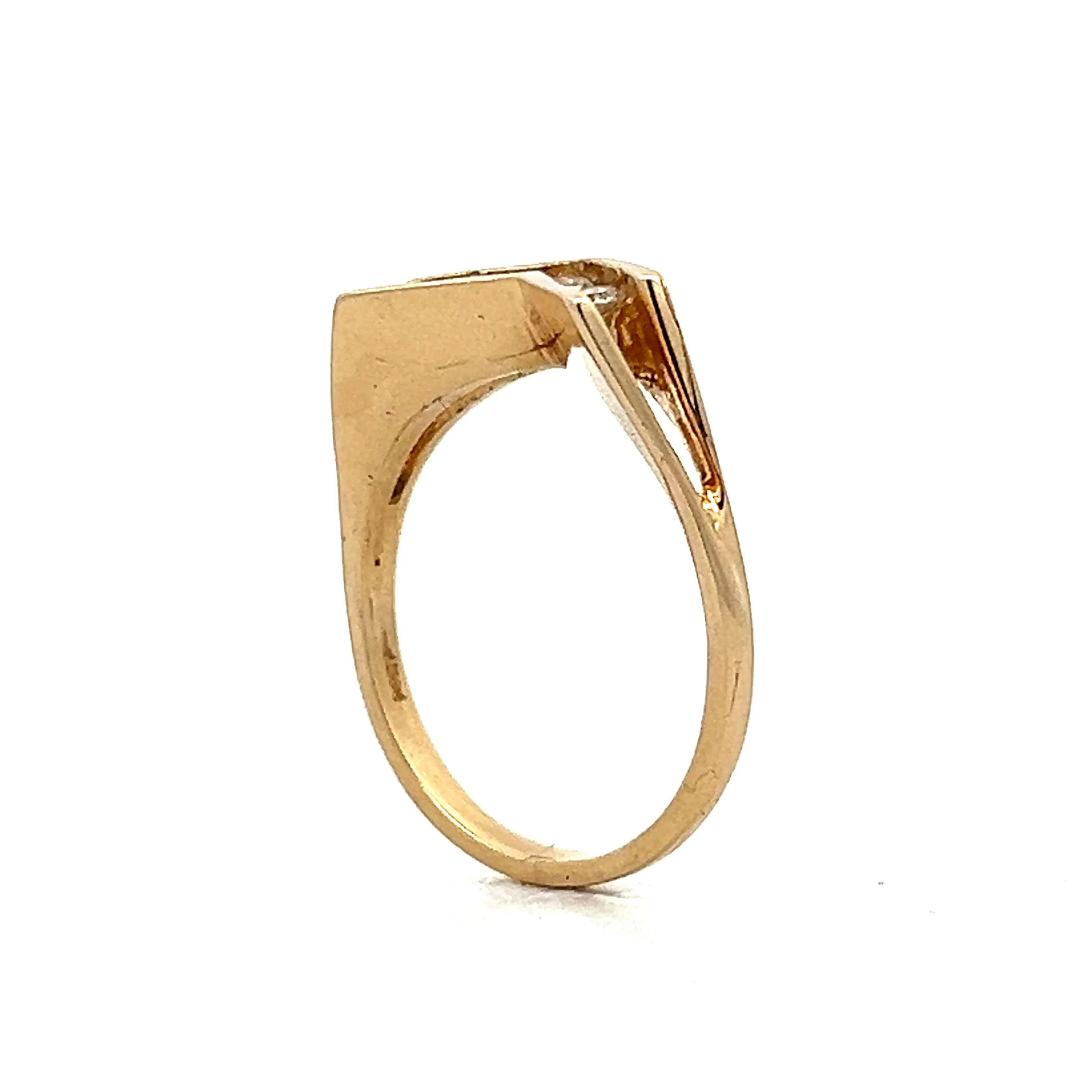 Diamond V Contoured Stackable Band in 14k Yellow Gold - Image 5