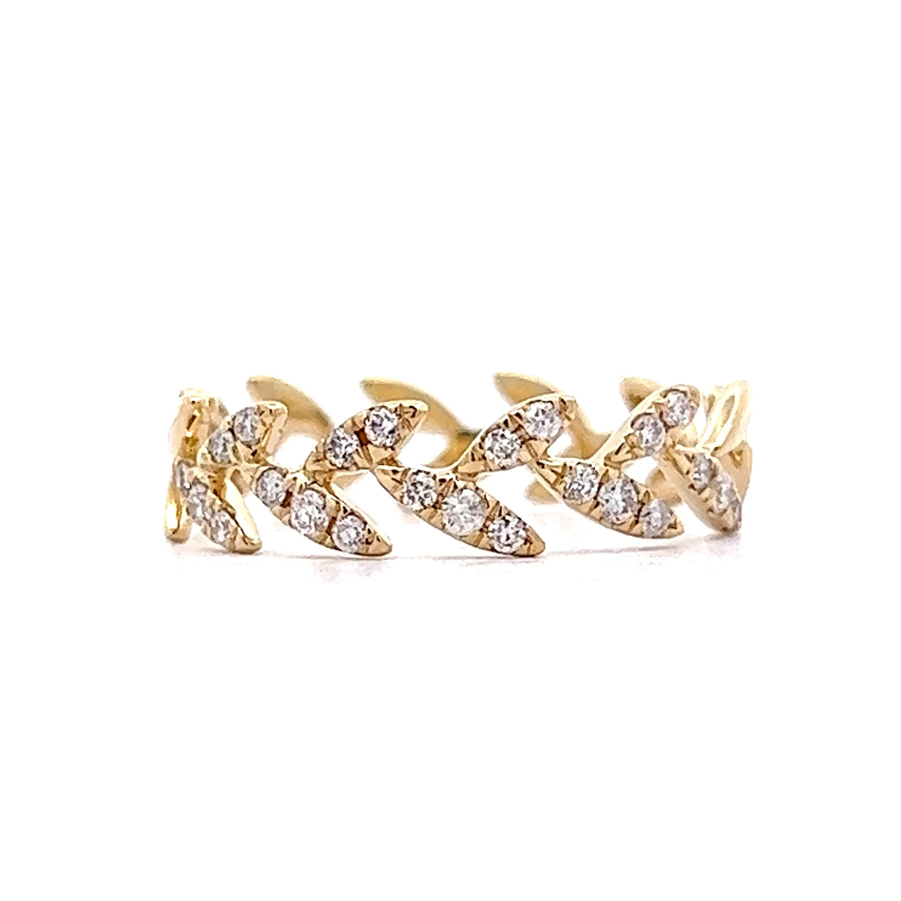 Diamond Vine Stacking Ring in 14k Yellow Gold