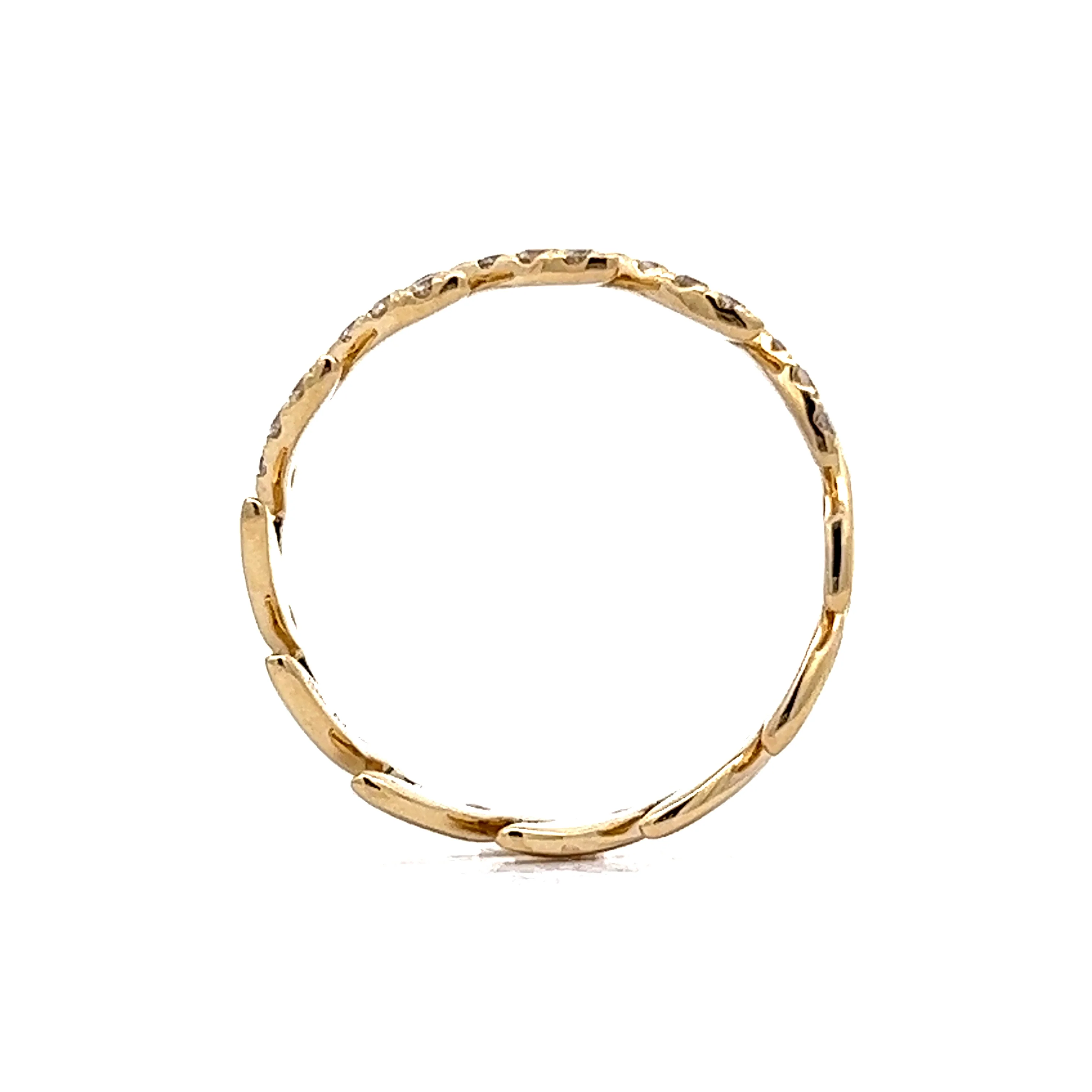 Diamond Vine Stacking Ring in 14k Yellow Gold - Image 4