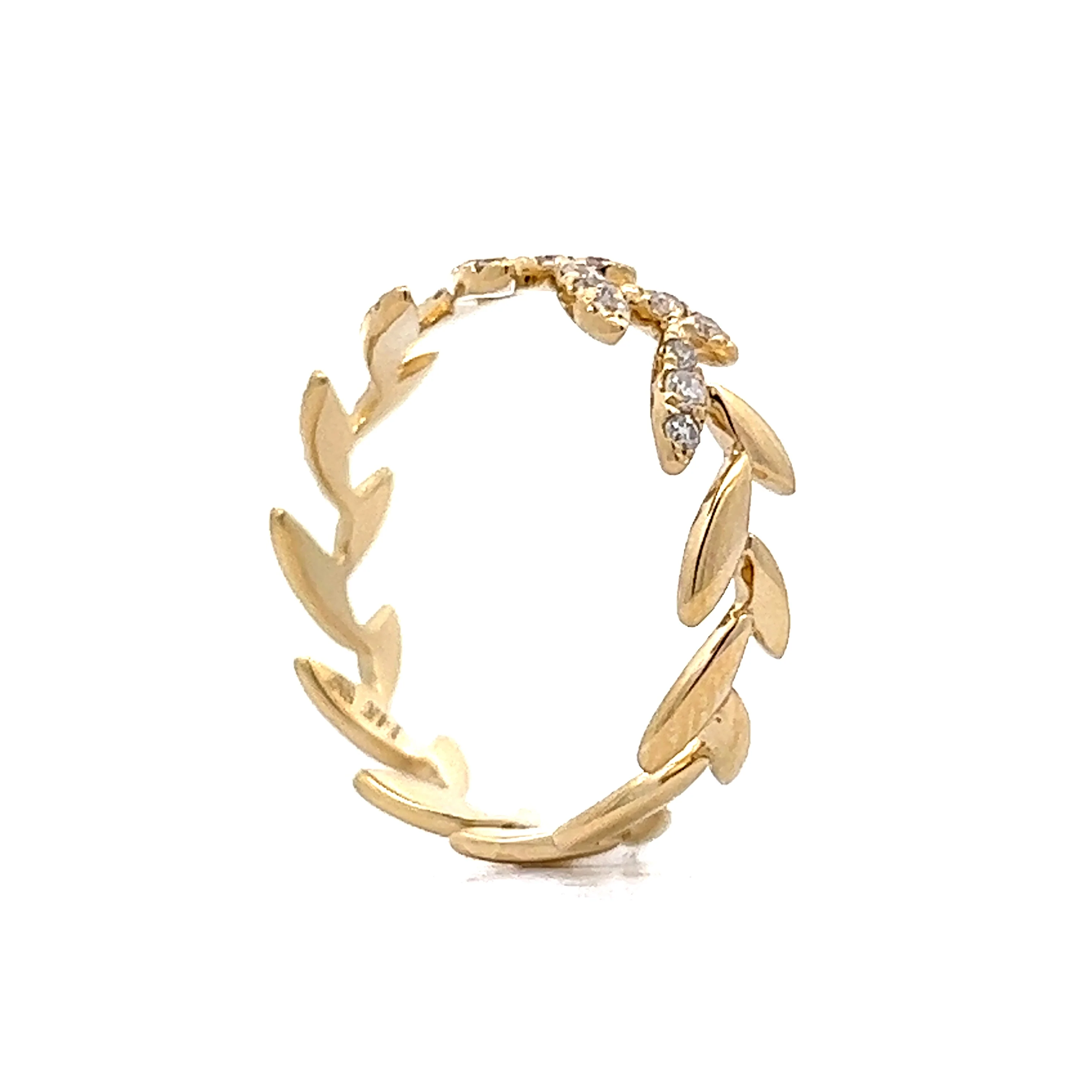 Diamond Vine Stacking Ring in 14k Yellow Gold - Image 5