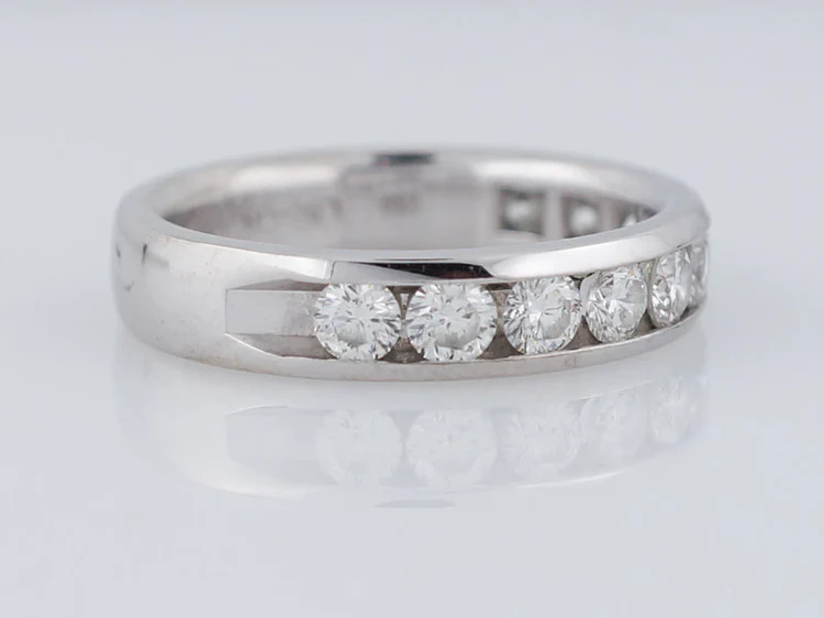 Diamond Wedding Band Modern 1.10 cttw Leo Cut Diamonds in 14k White Gold - Image 2