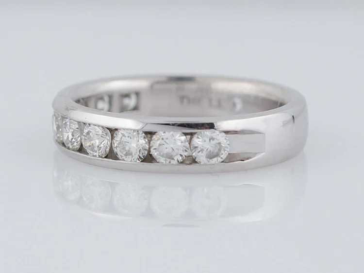 Diamond Wedding Band Modern 1.10 cttw Leo Cut Diamonds in 14k White Gold - Image 3