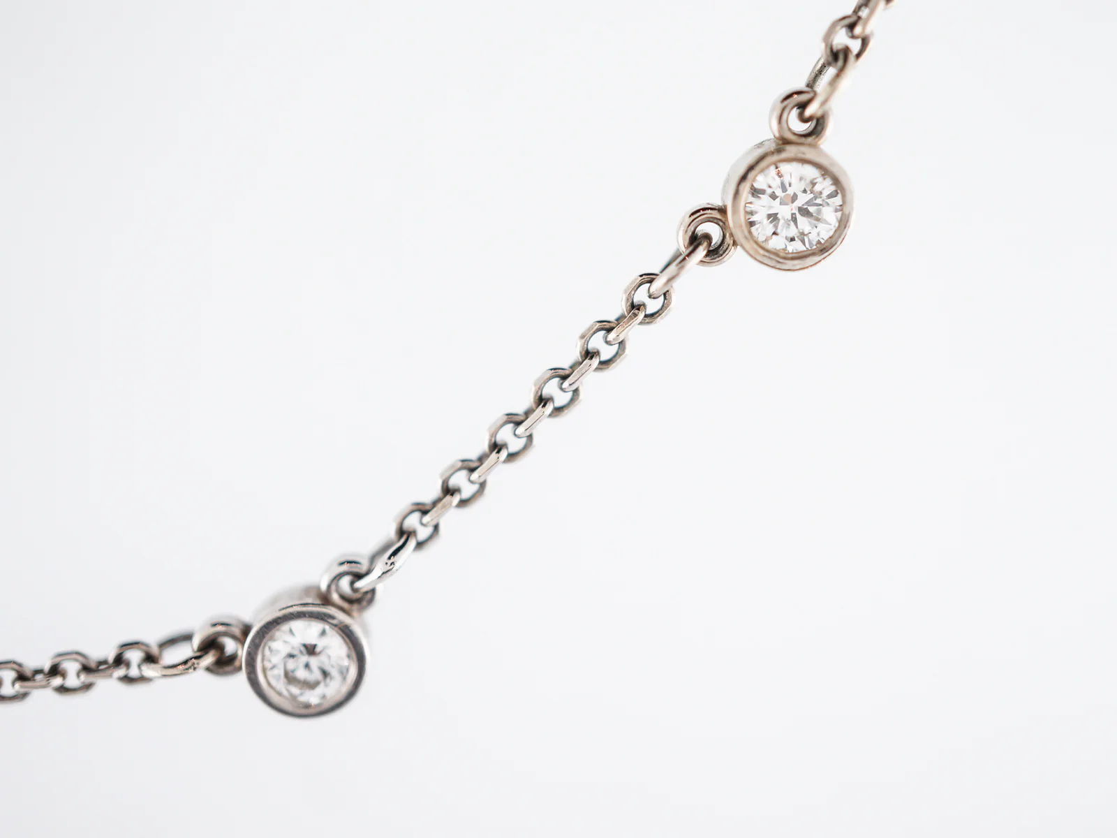 Modern Diamond Necklace 1.90 Round Brilliant Cut Diamonds in 14k White Gold - Image 3
