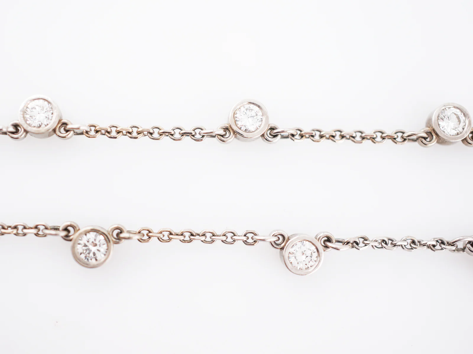 Modern Diamond Necklace 1.90 Round Brilliant Cut Diamonds in 14k White Gold - Image 5