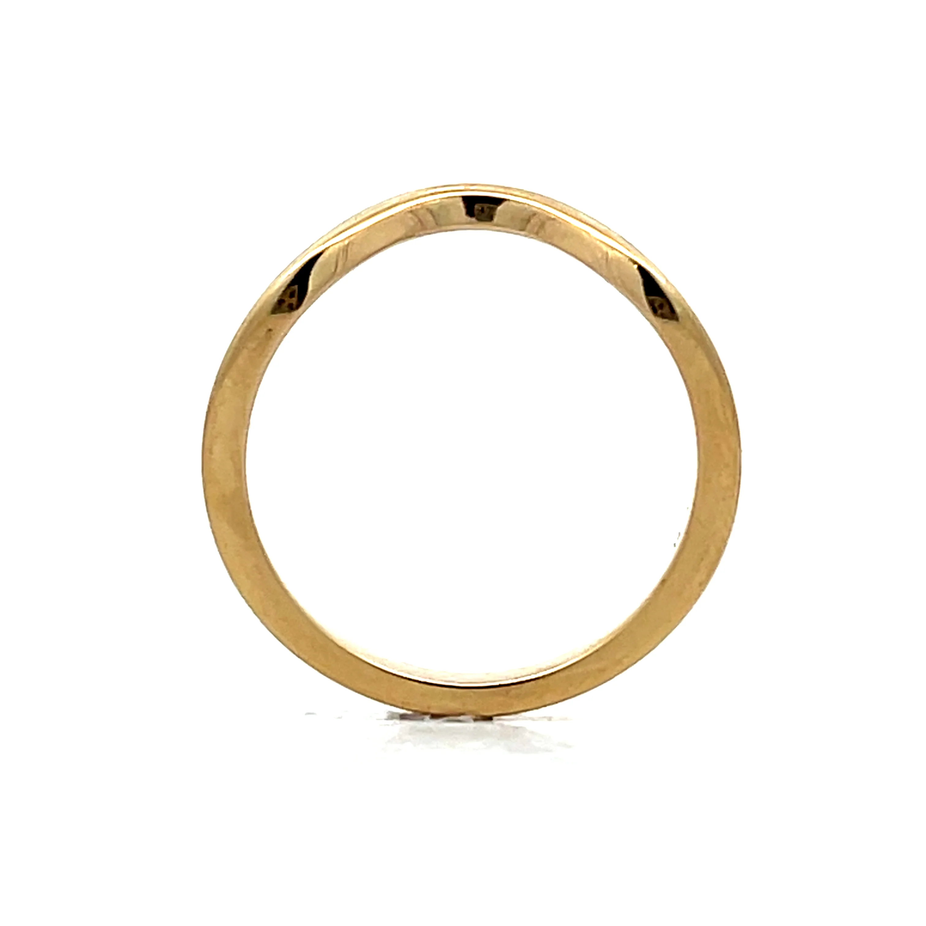Double Ridged Contoured Wedding Band in 14k - Image 4