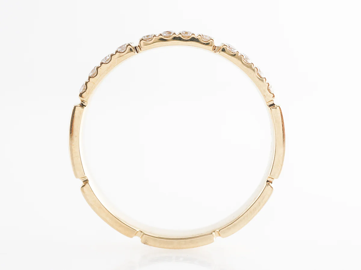 Doubled Diamond Wedding Band in 18k Yellow Gold - Image 5