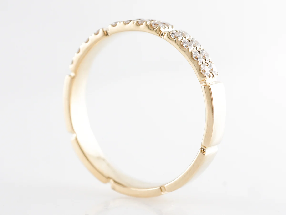 Doubled Diamond Wedding Band in 18k Yellow Gold - Image 6