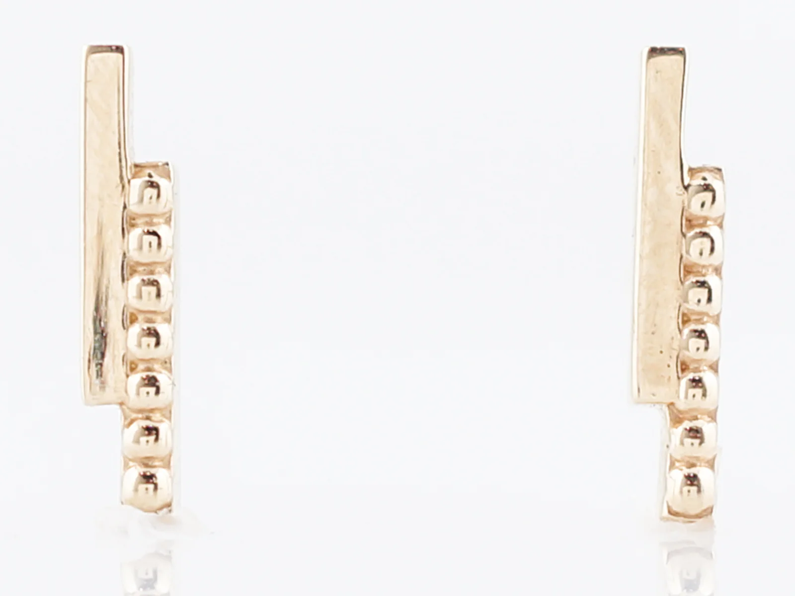 Drop Bead Earrings Modern in 14k Yellow Gold