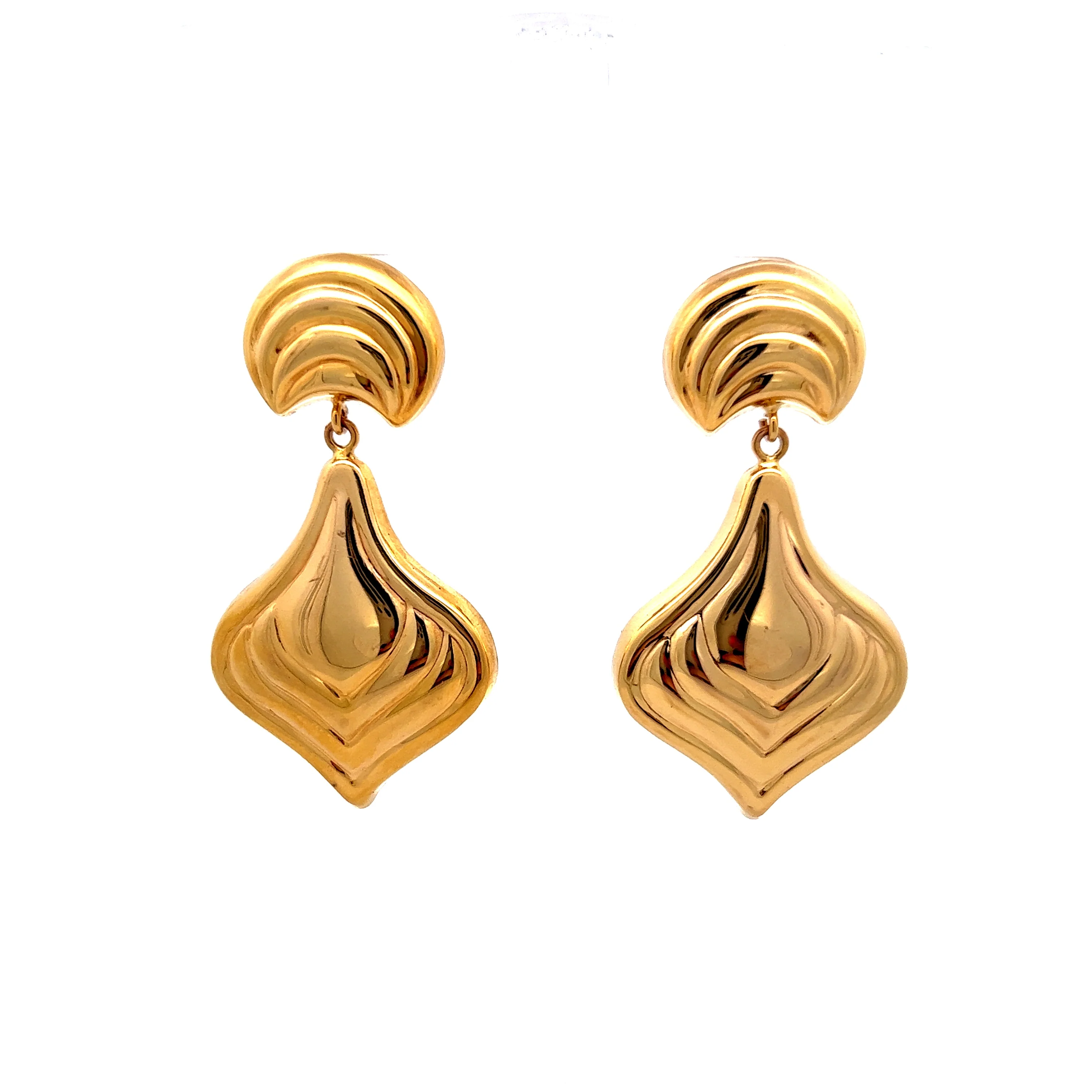 Petal Drop Earrings in 14k Yellow Gold