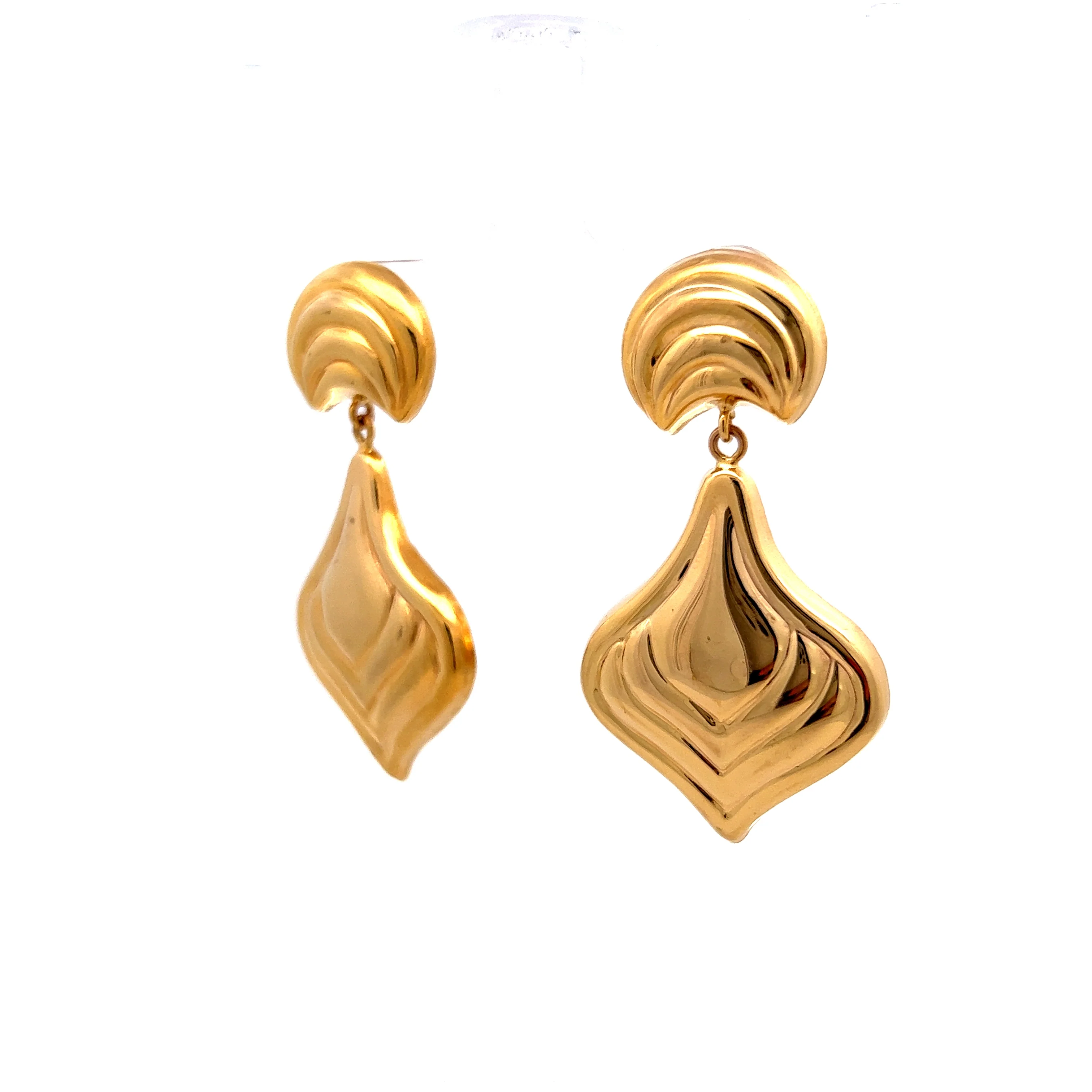 Petal Drop Earrings in 14k Yellow Gold - Image 2