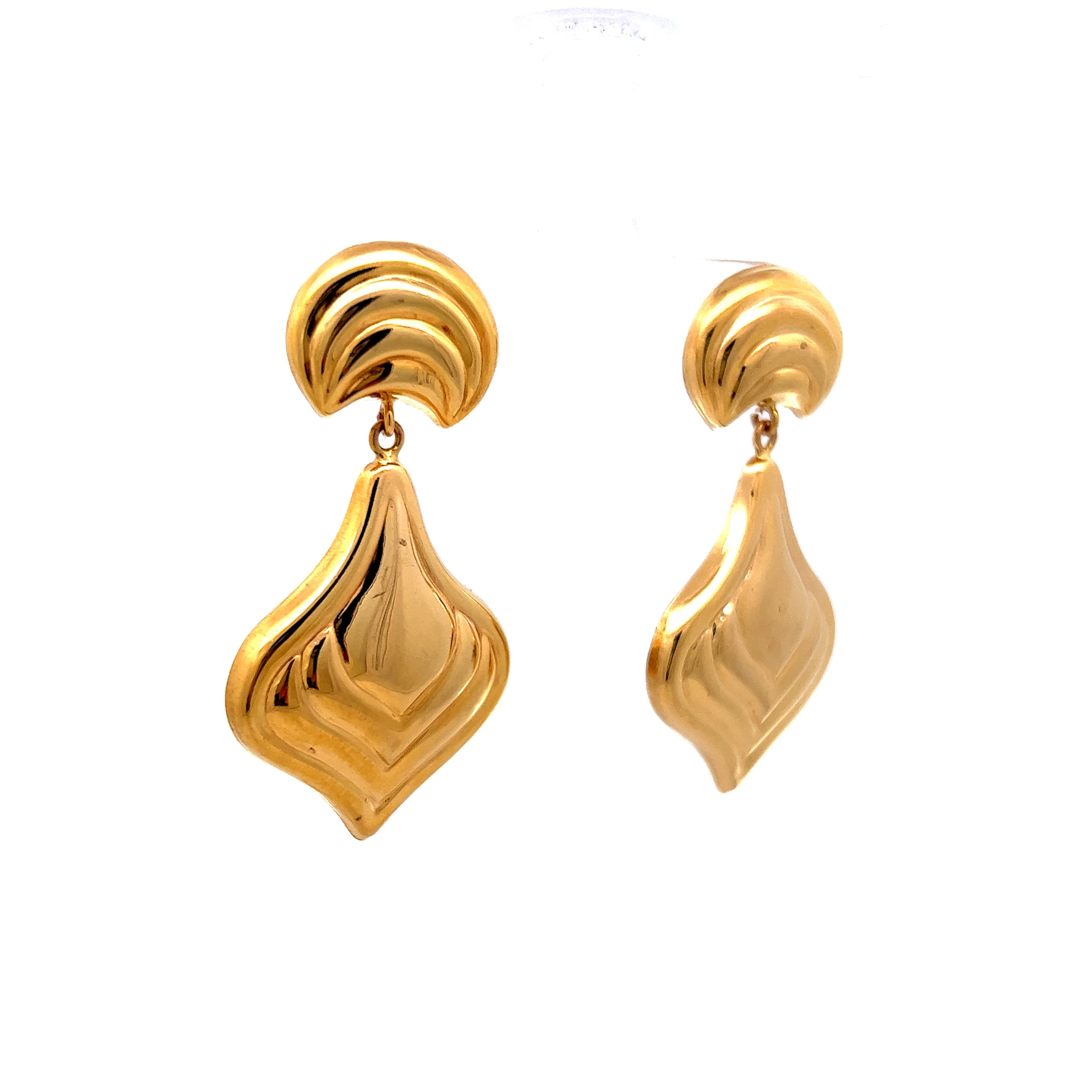 Petal Drop Earrings in 14k Yellow Gold - Image 3