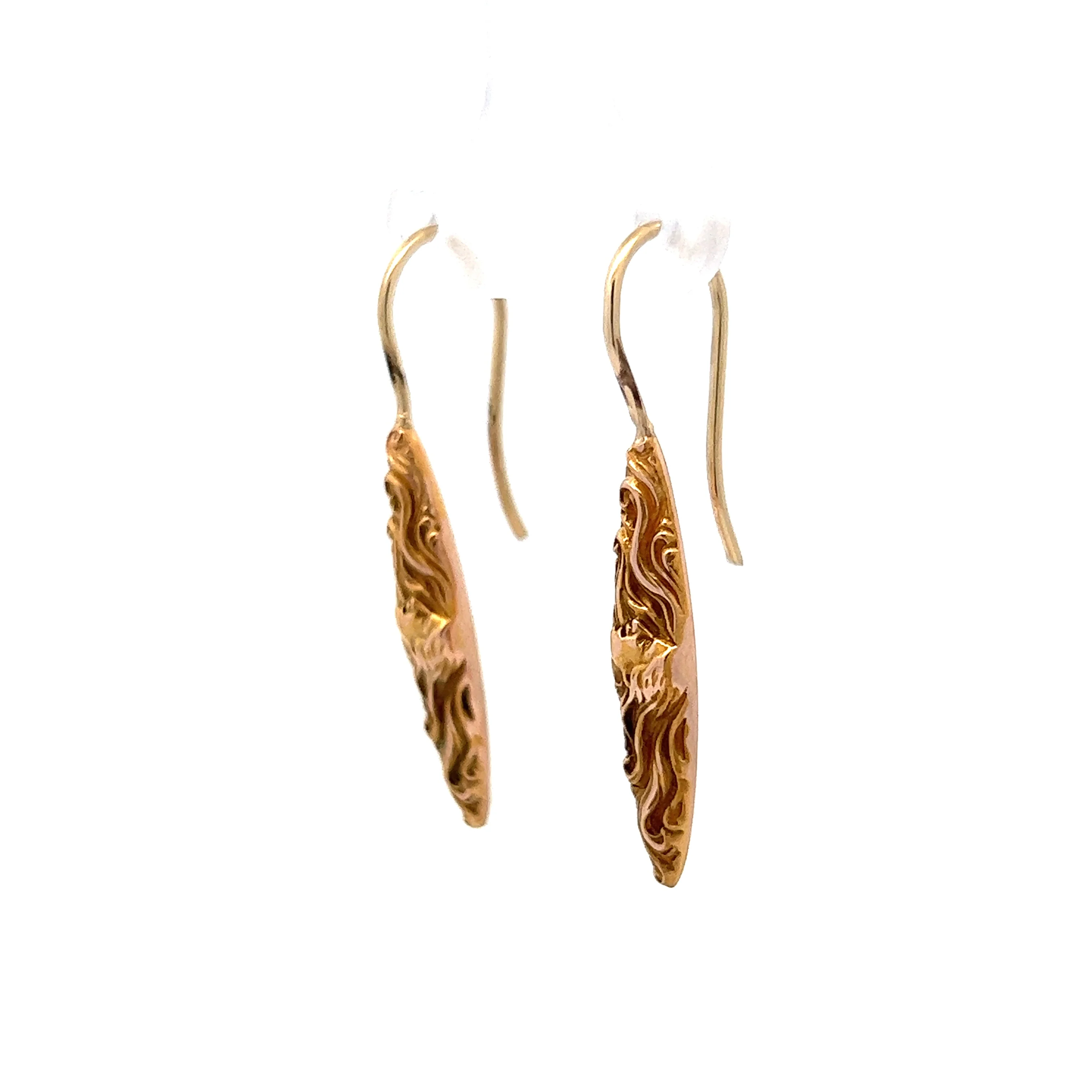Antique Victorian Diamond Drop Earrings in 14k Yellow Gold - Image 2