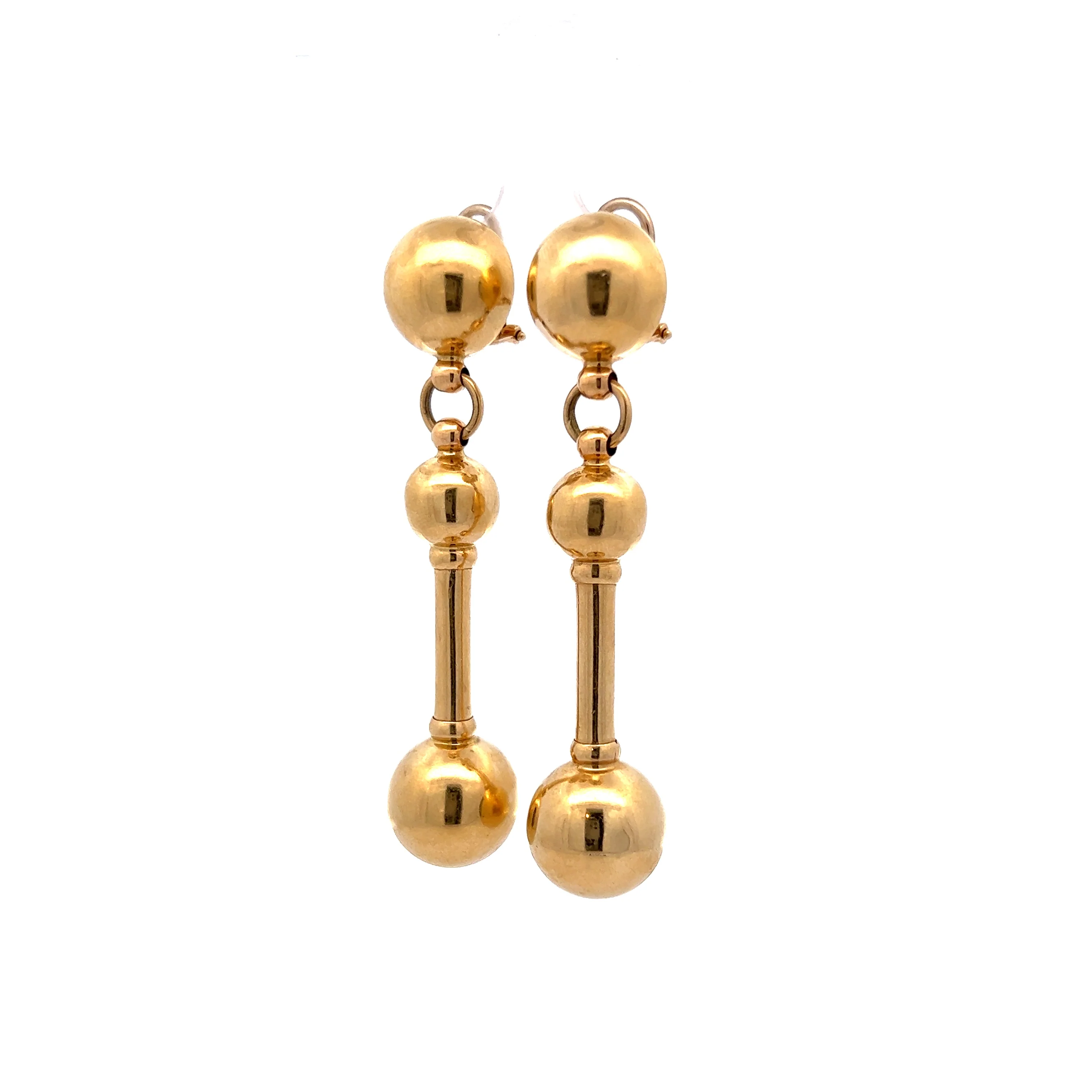 Simple Drop Earrings in 14k Yellow Gold - Image 2
