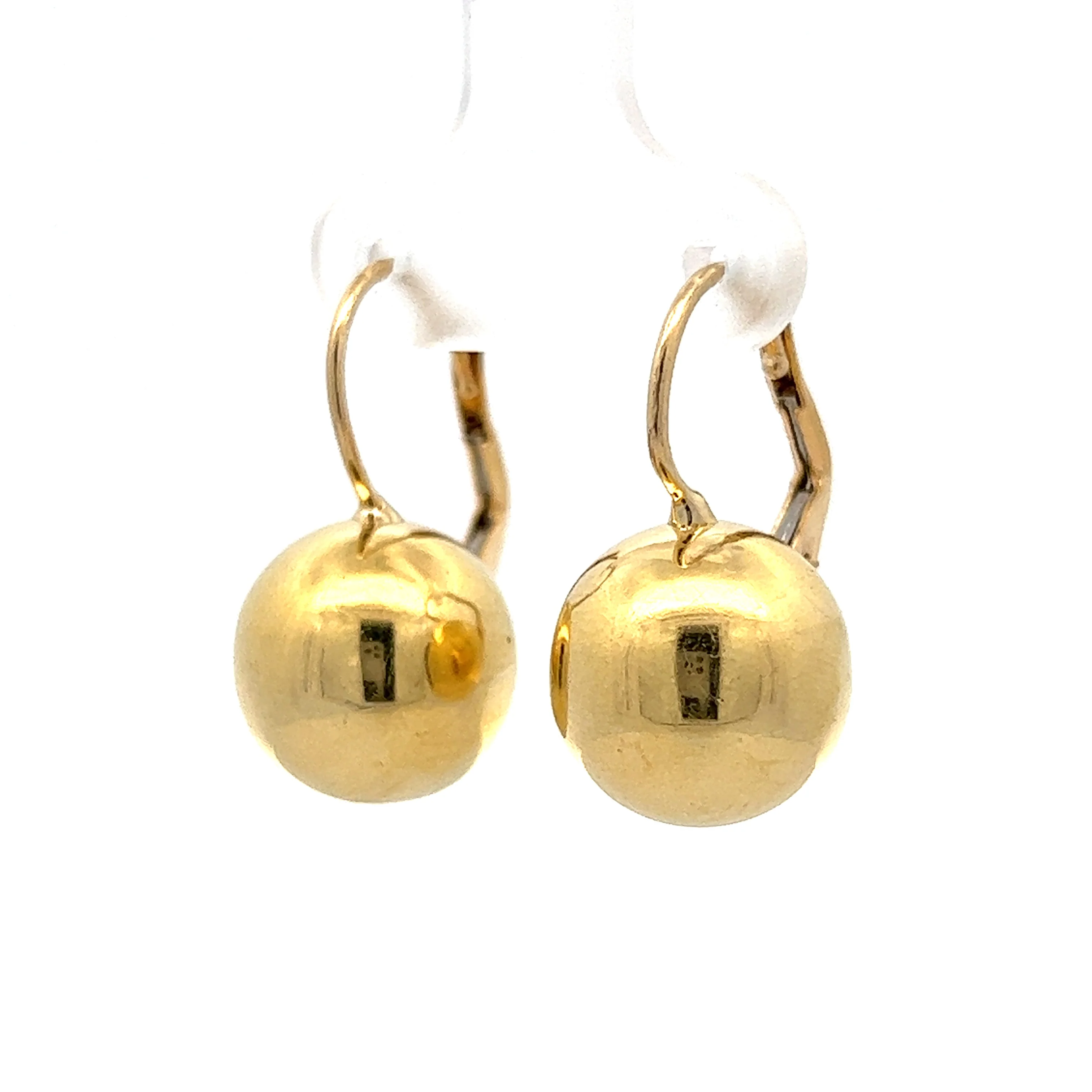 Lightweight Ball Drop Earrings in 18k Yellow Gold - Image 2