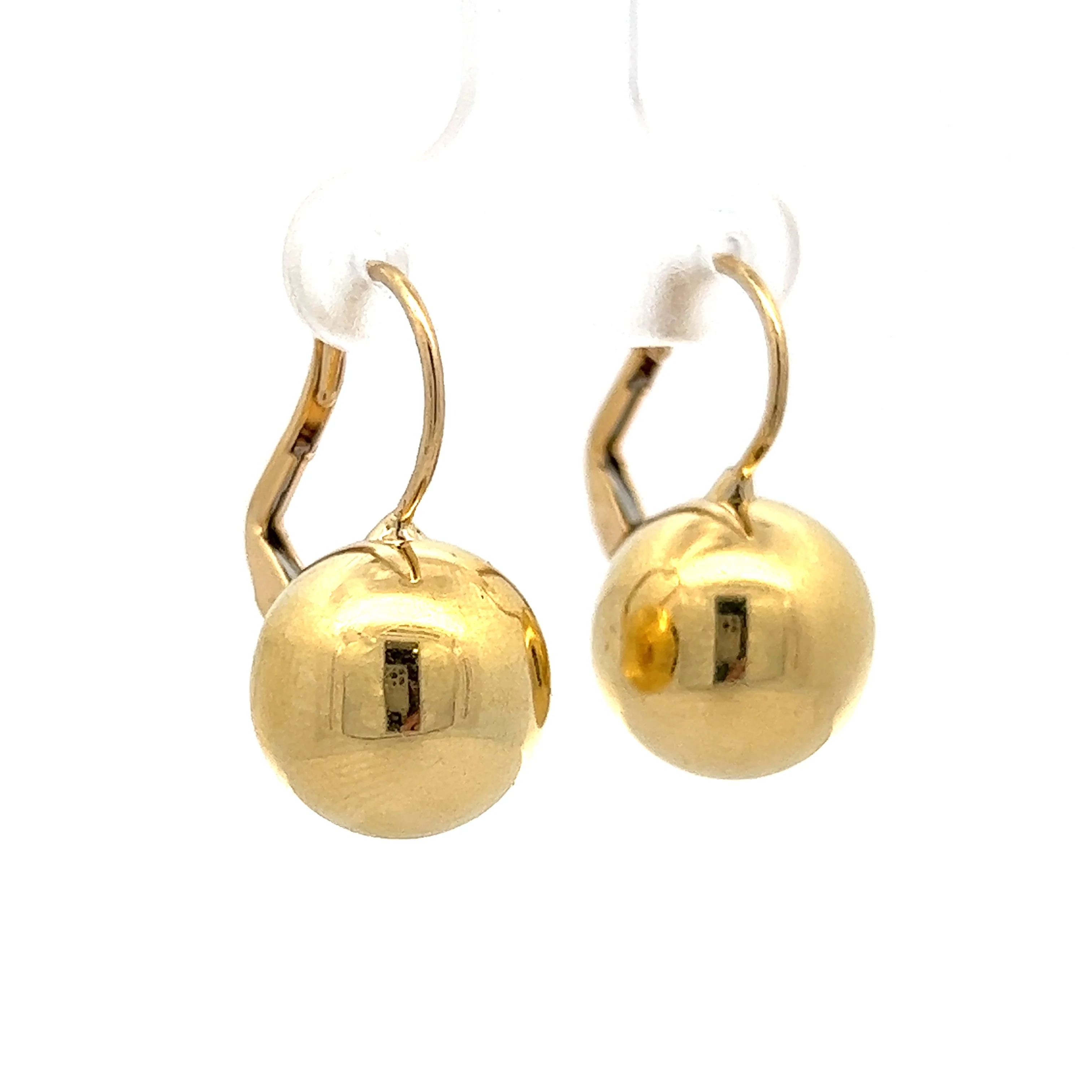 Lightweight Ball Drop Earrings in 18k Yellow Gold - Image 3