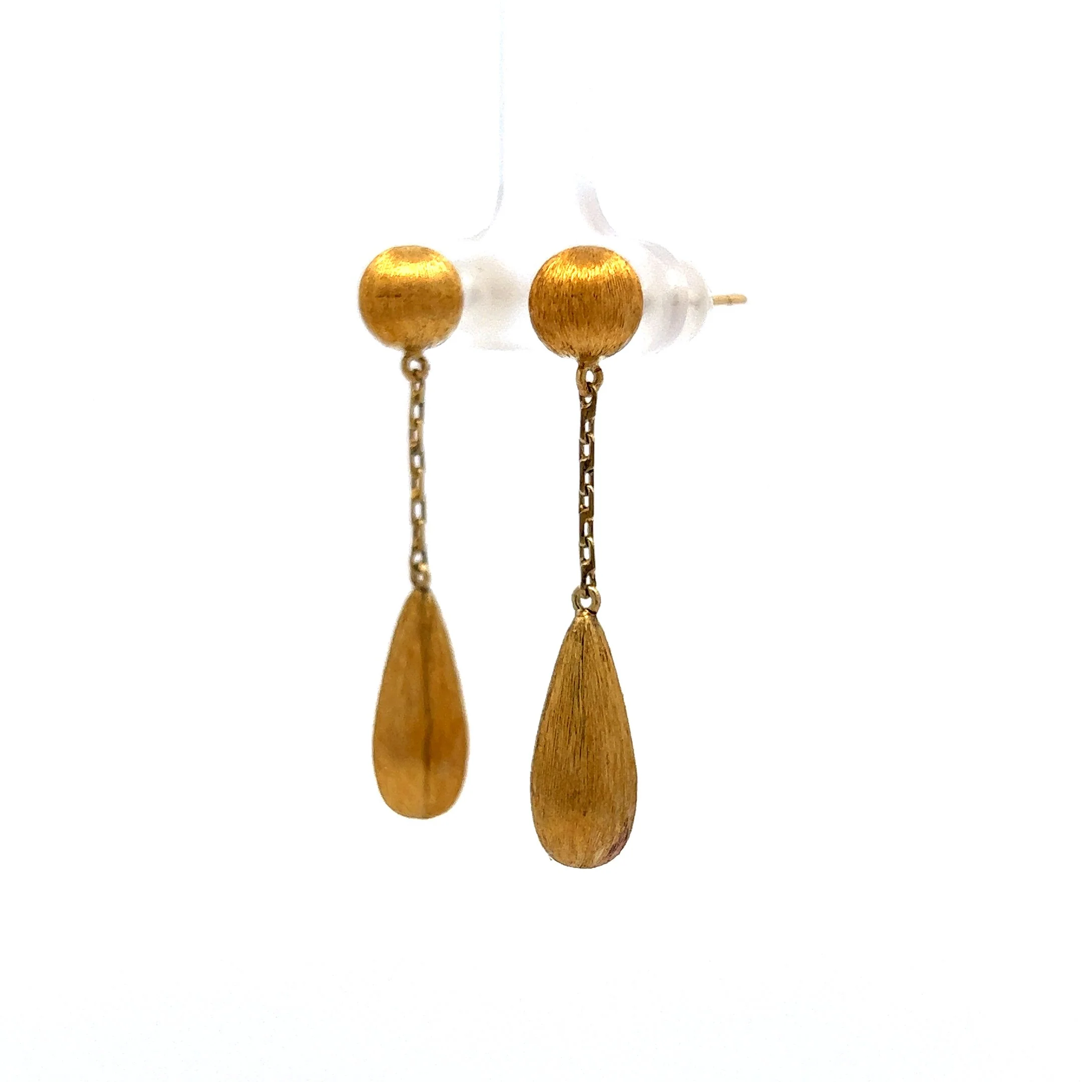 Textured Dangle Earrings in 18k Yellow Gold - Image 2