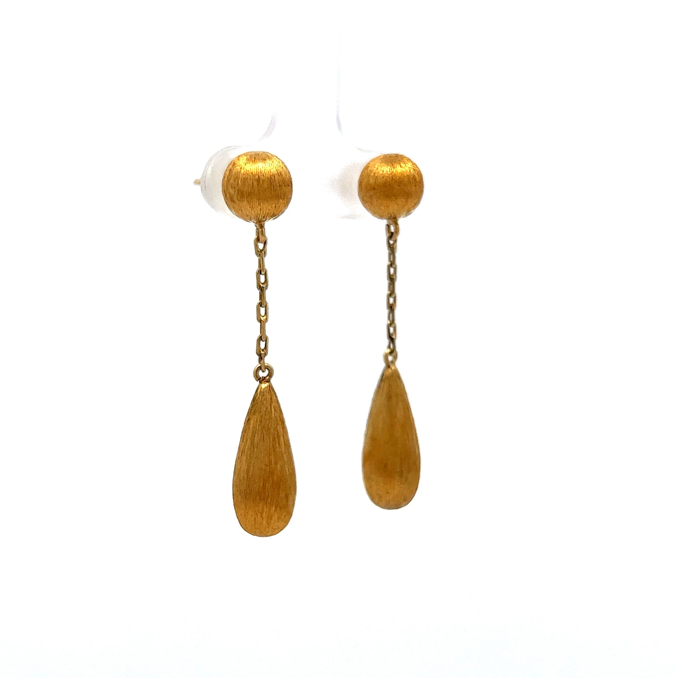 Textured Dangle Earrings in 18k Yellow Gold - Image 3